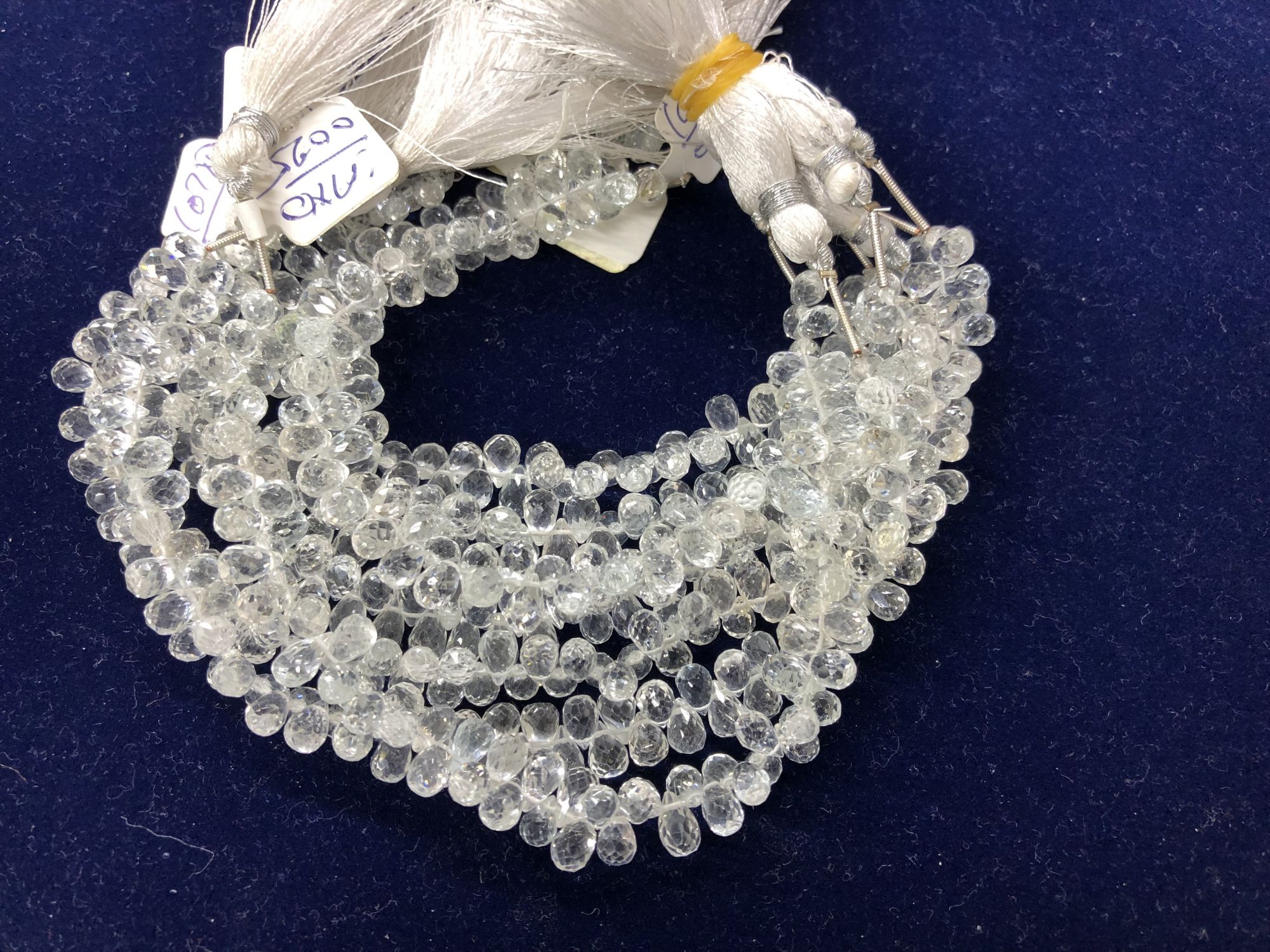 White Topaz Drops Faceted