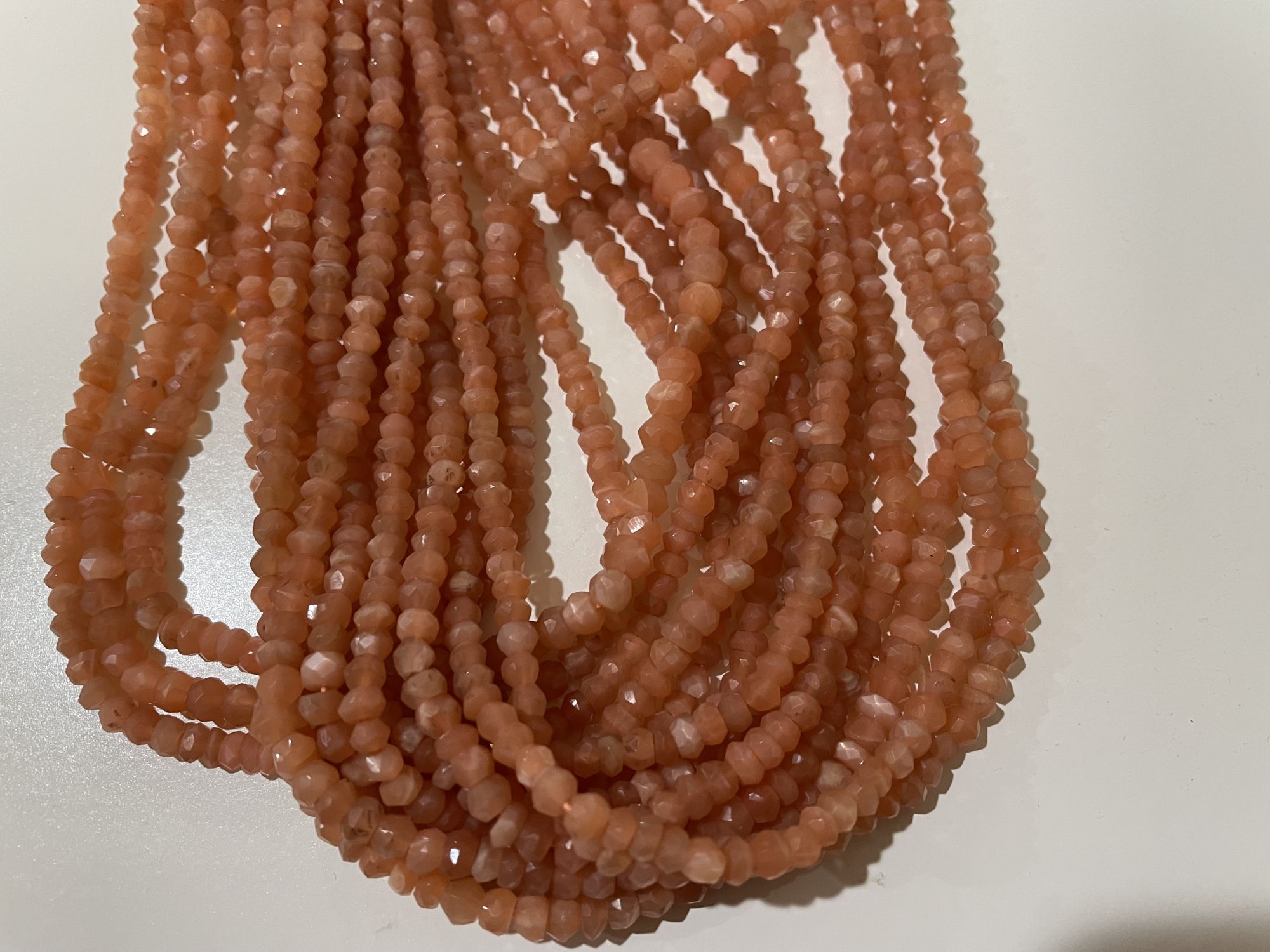 Peach Moonstone Rondelle Faceted