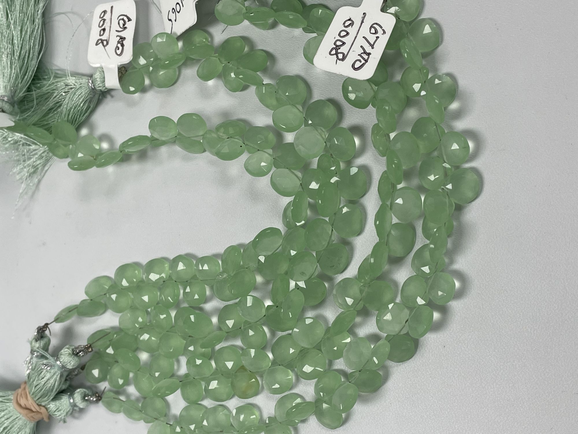 Green Chalcedony Heart Faceted