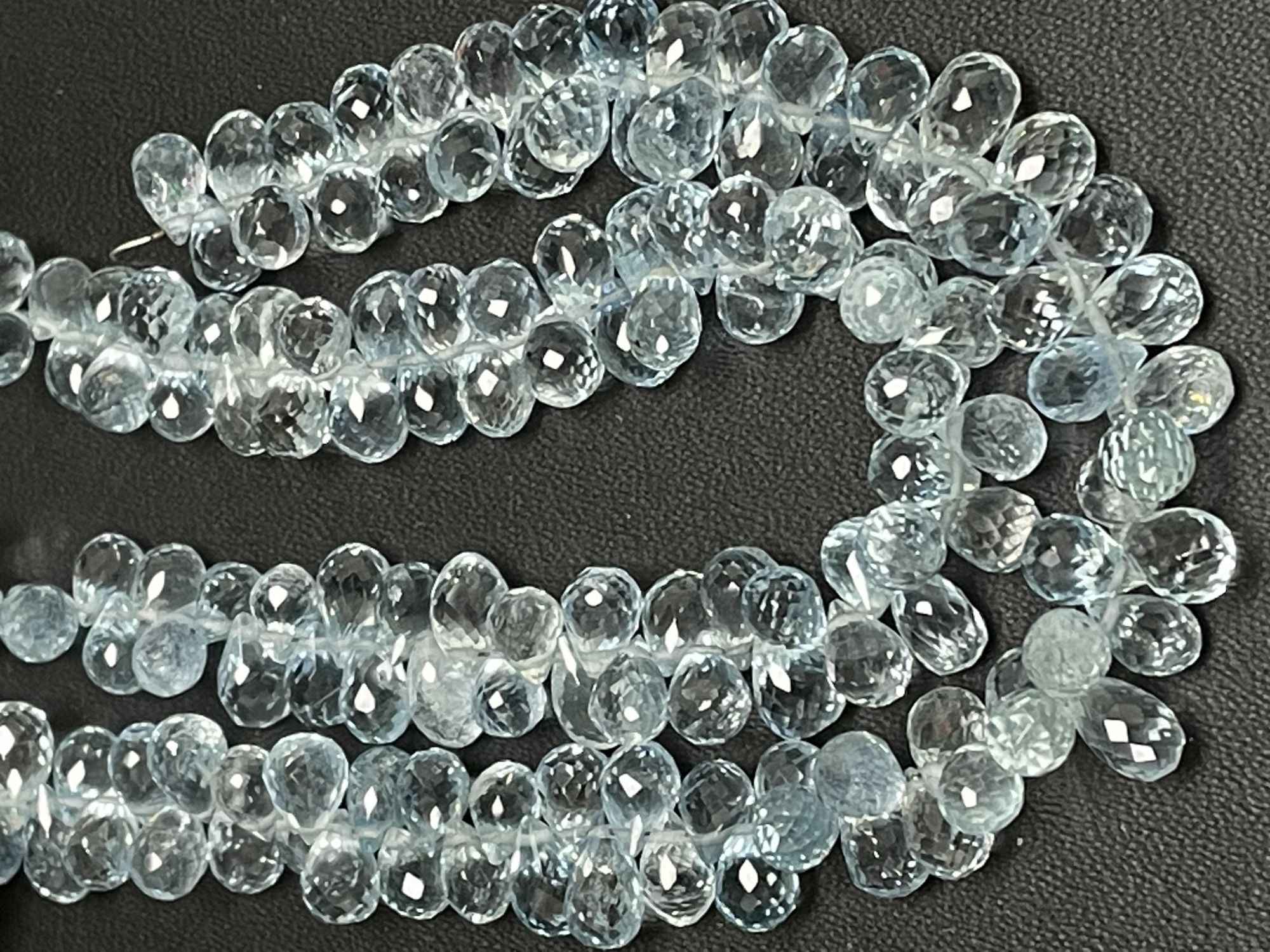 Aquamarine Drop Faceted