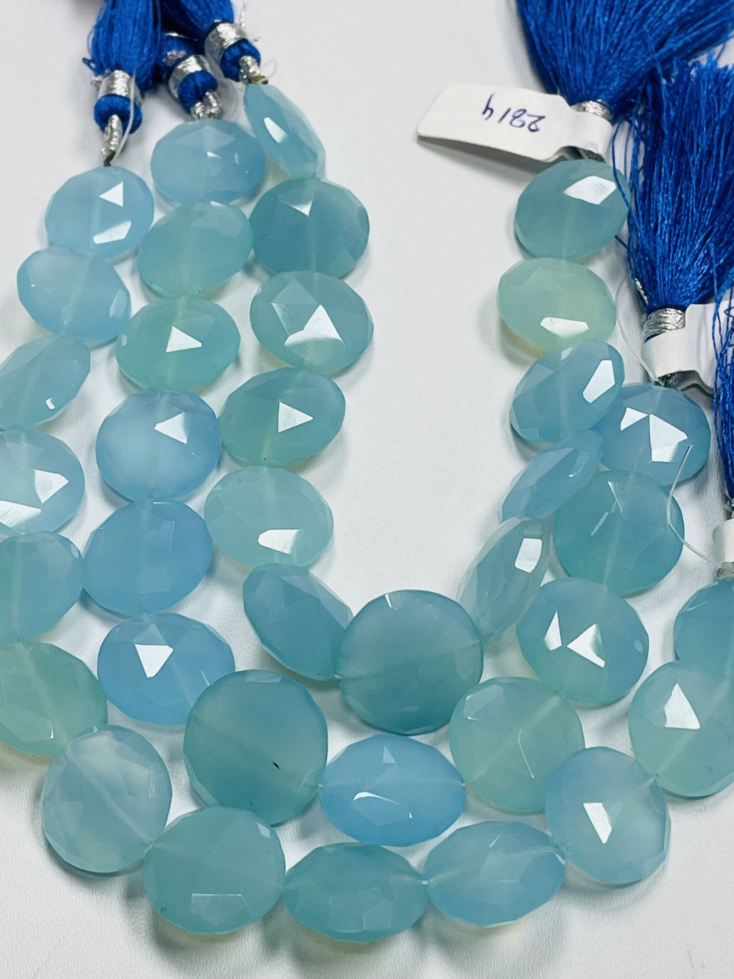 Blue Chalcedony Coin Faceted
