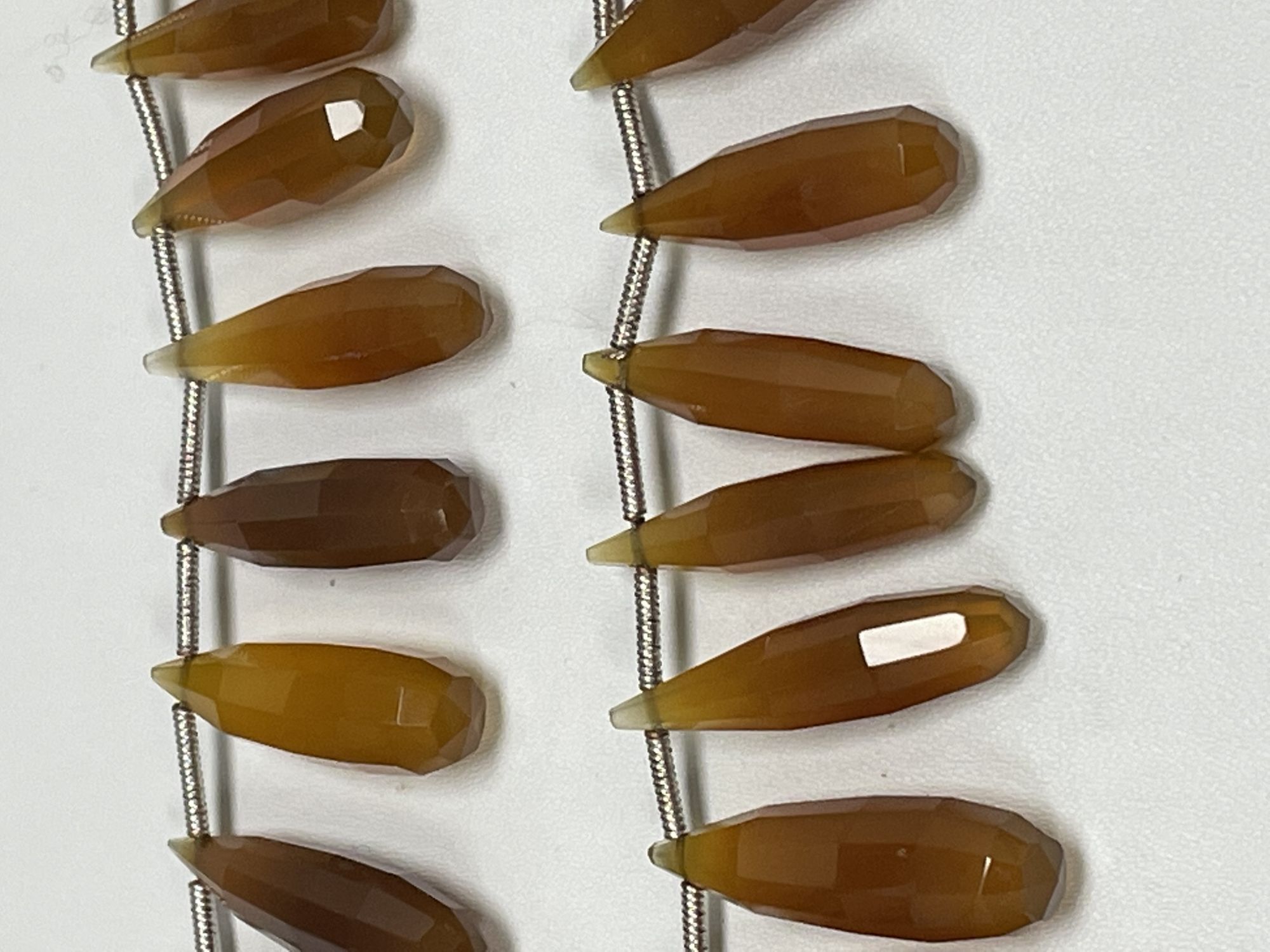 Brown Chalcedony Long Drop Faceted