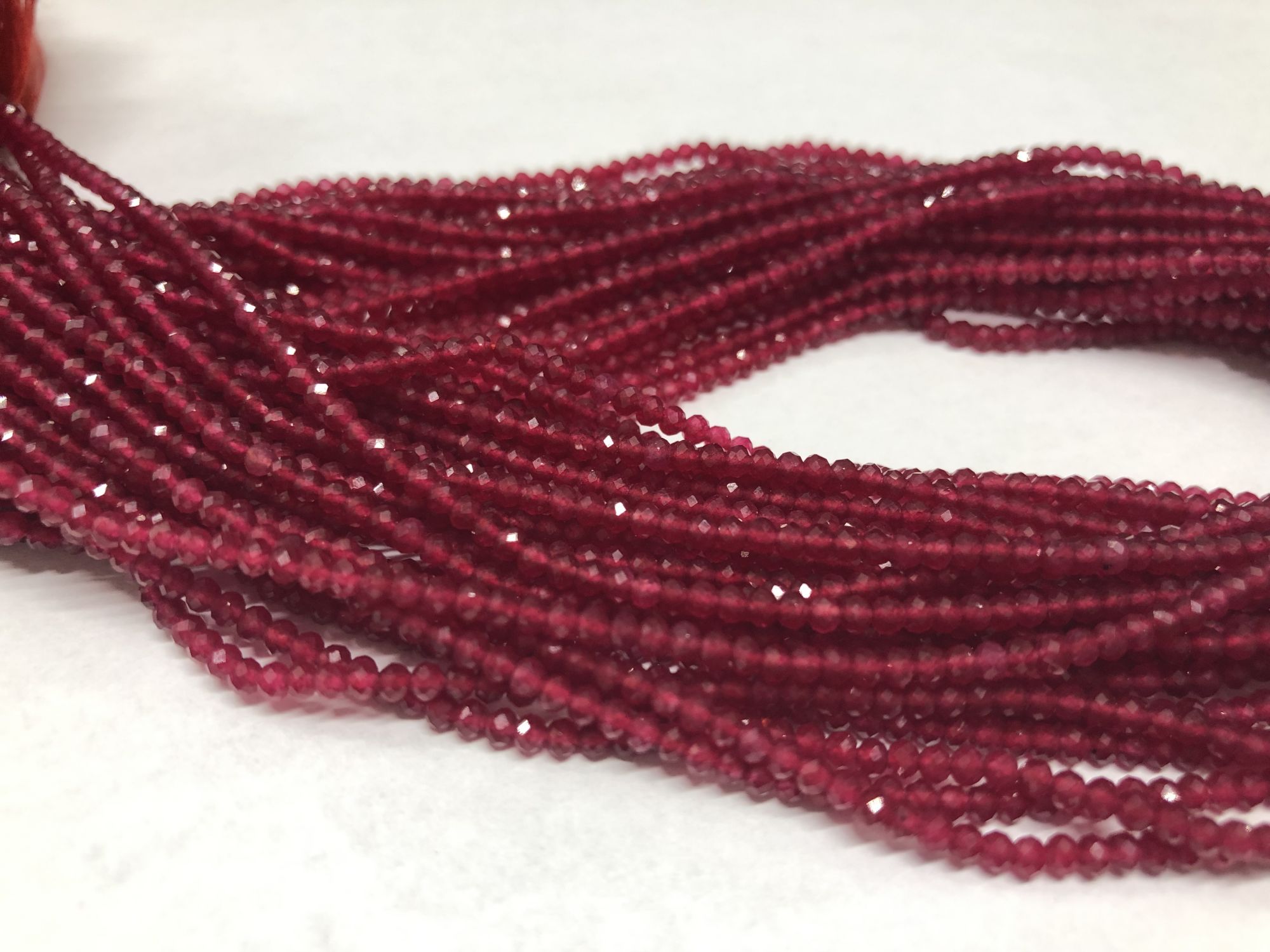 Red Quartz Rondelles Faceted