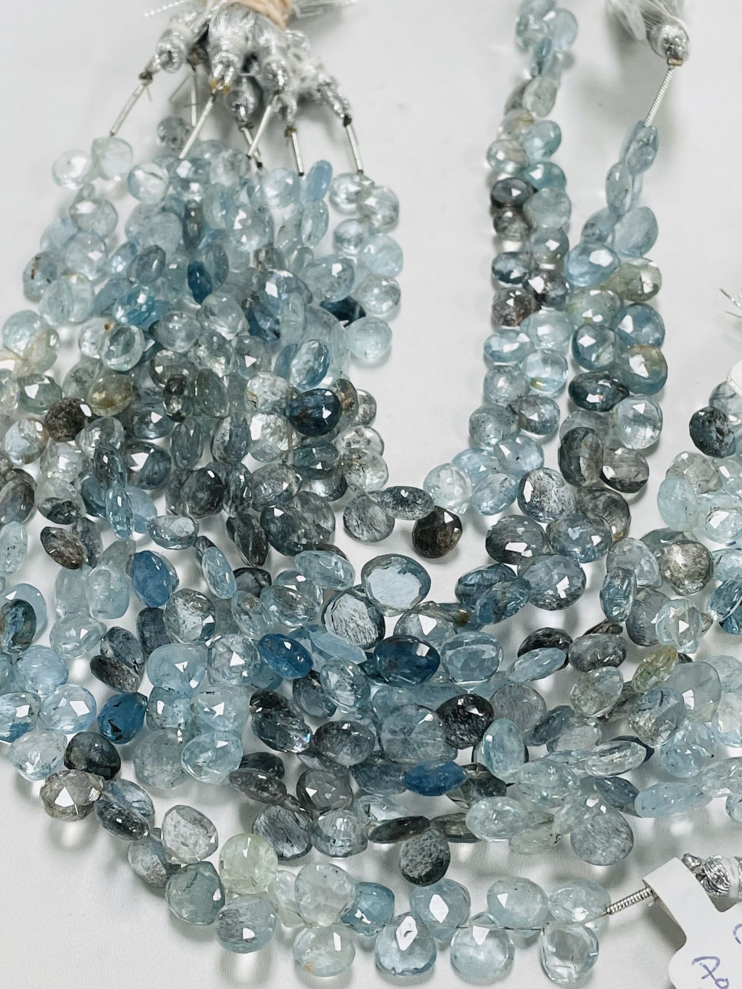 Copper Aquamarine Heart Faceted