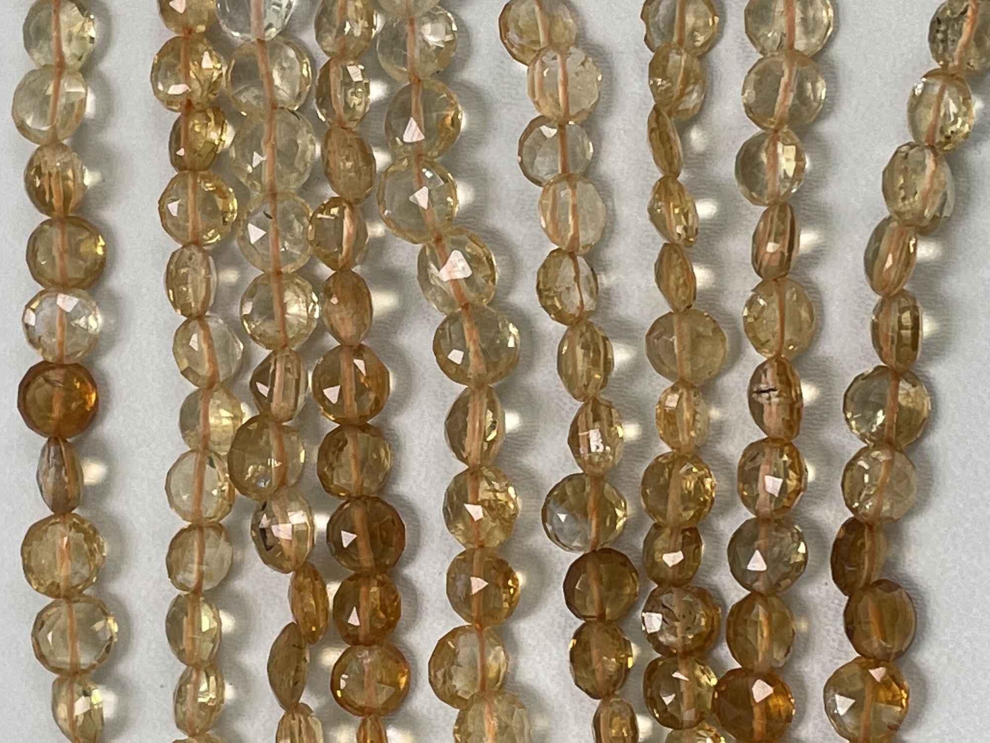 Citrine Coin Faceted