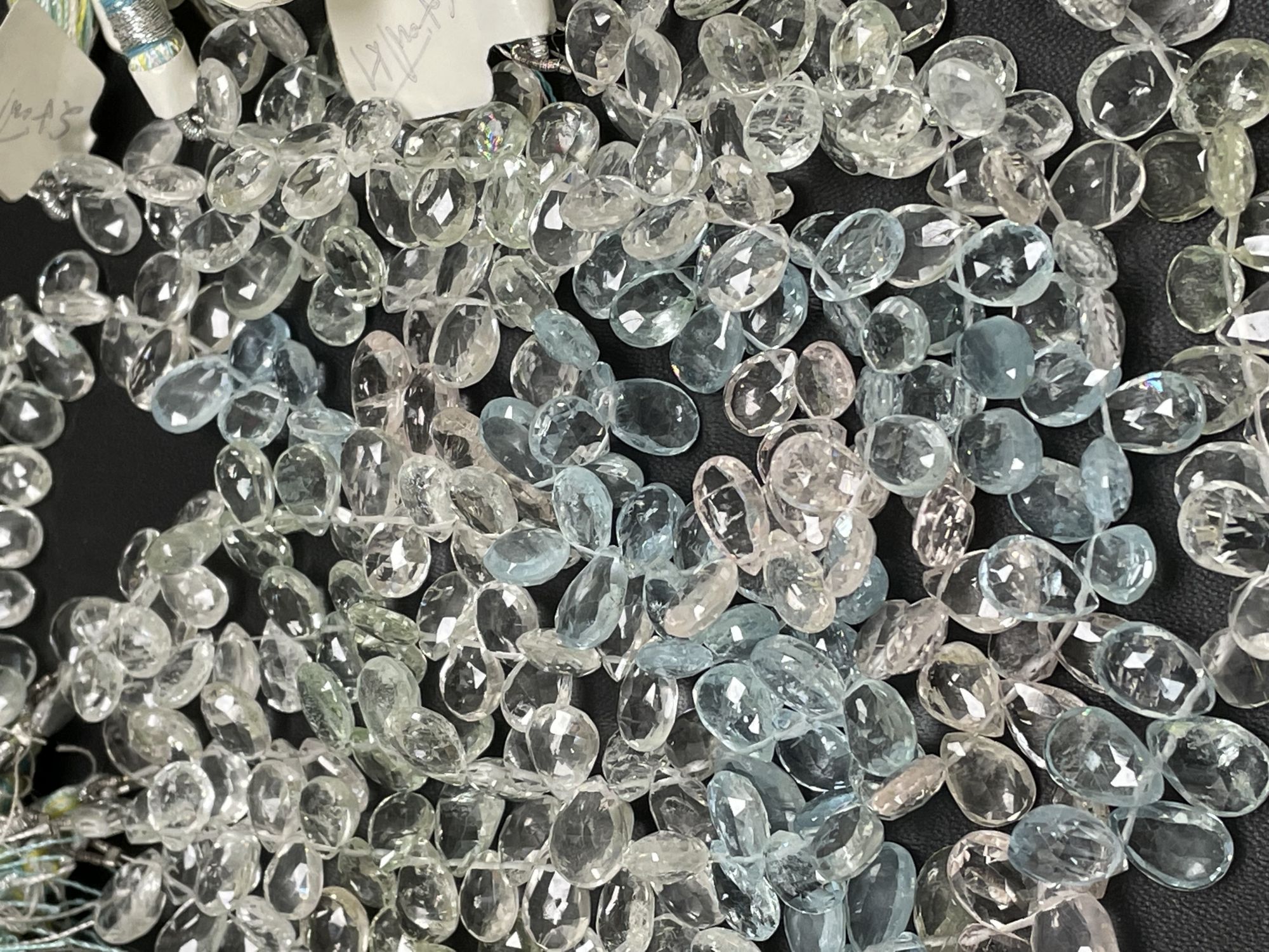 Multi Aquamarine Pear Faceted