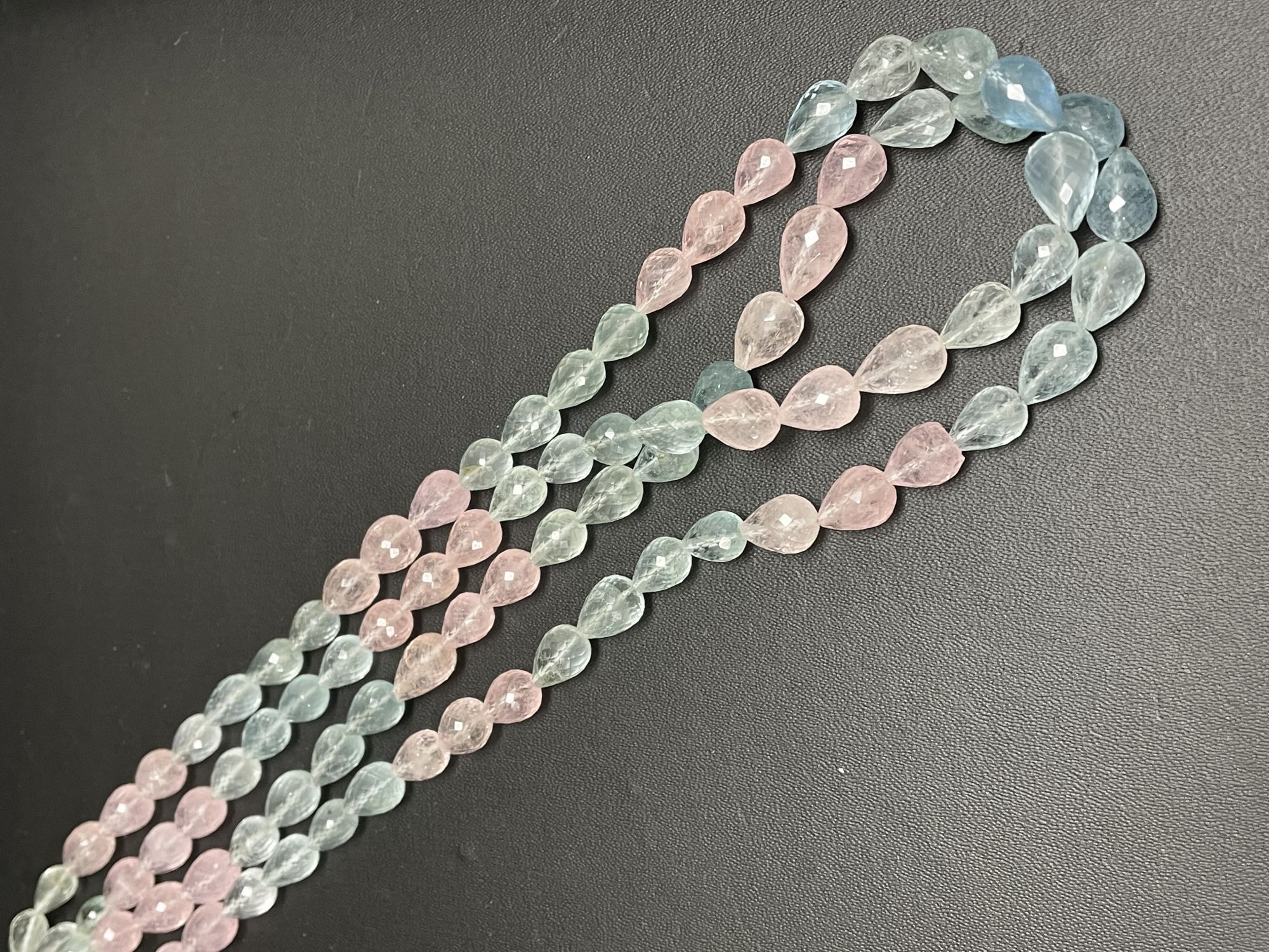 Multi Aquamarine Straight Drill Drop Faceted