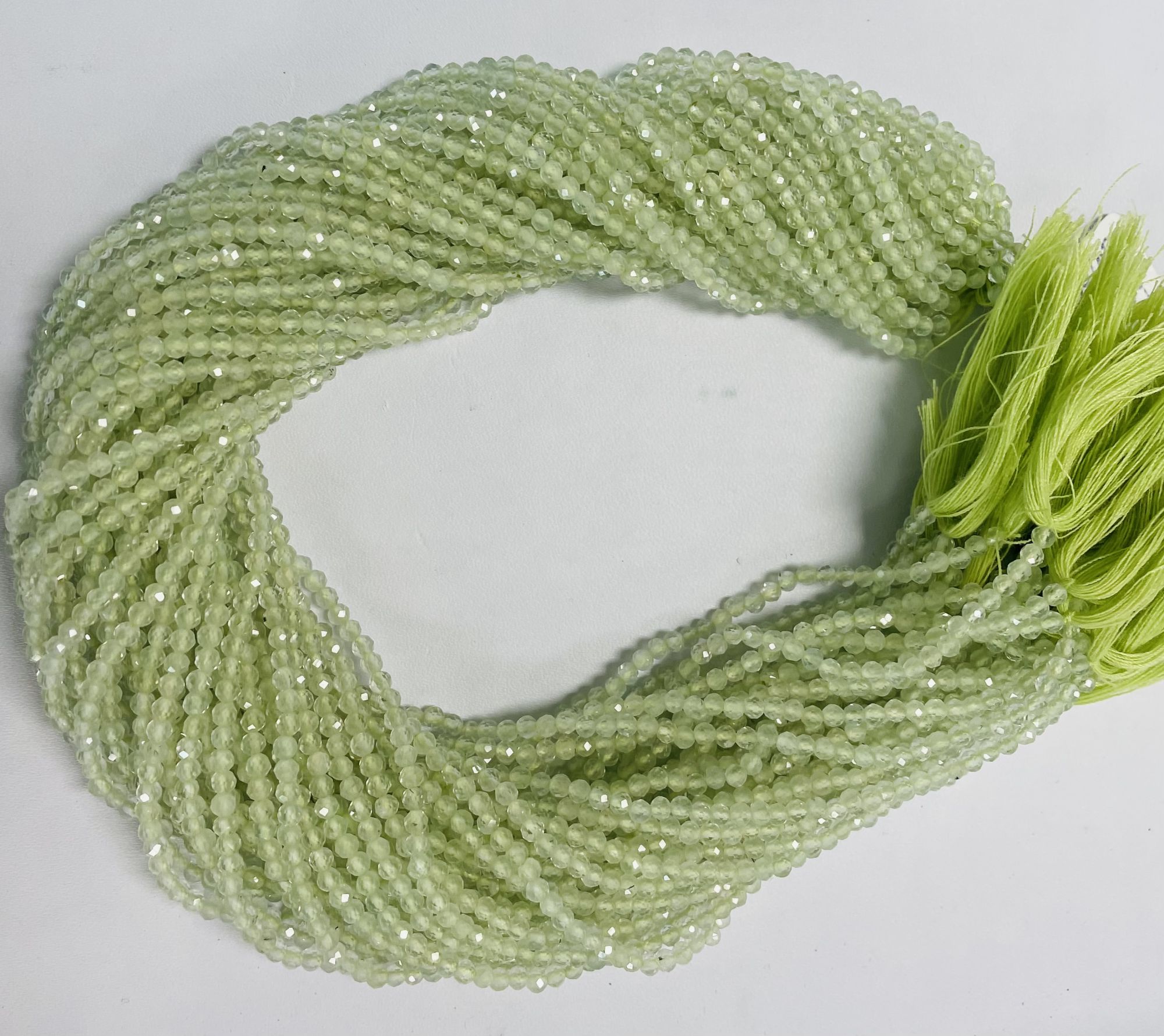 Prehnite Rondelle Faceted