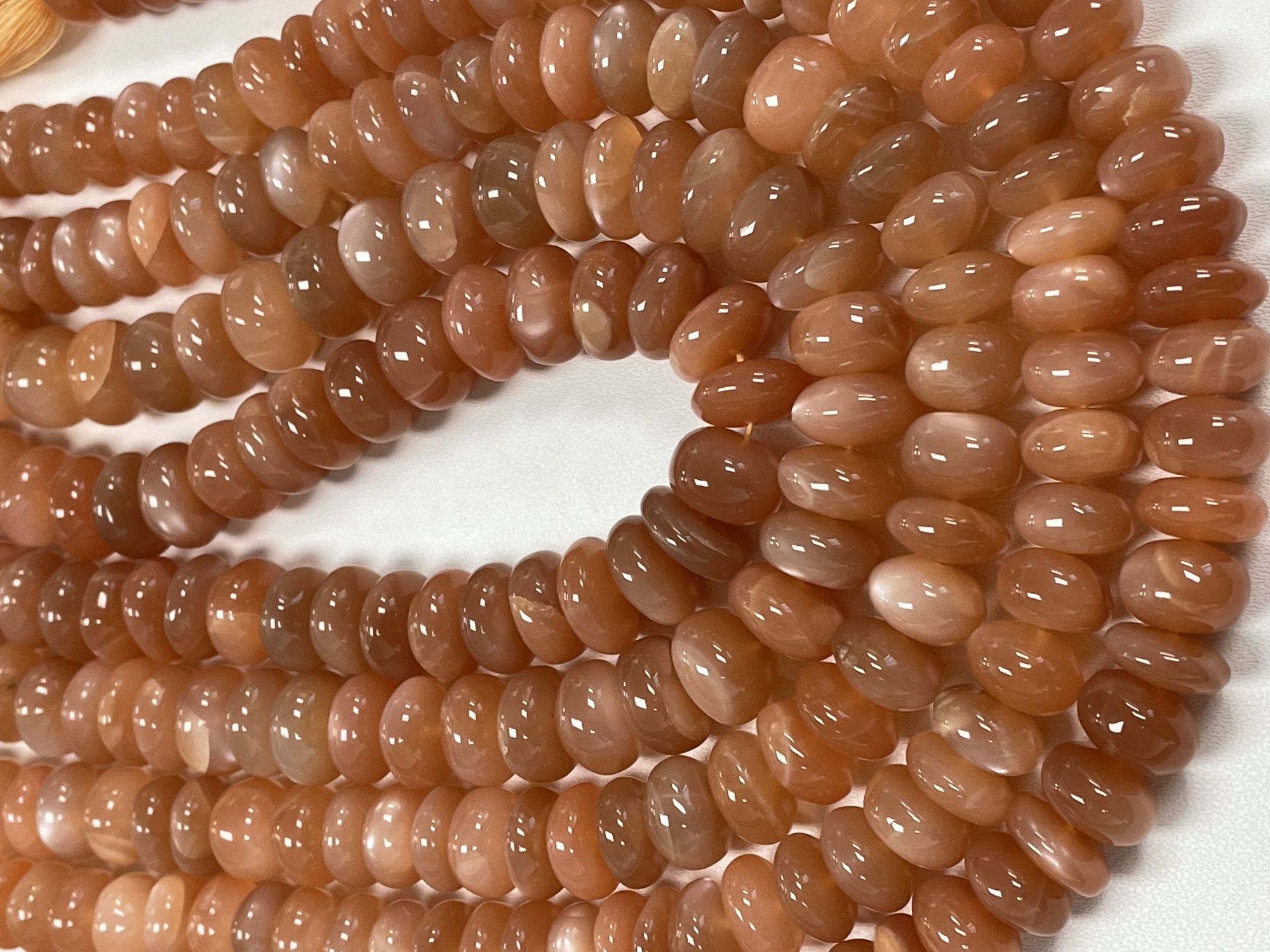 Peach Moonstone Rondelle Smooth