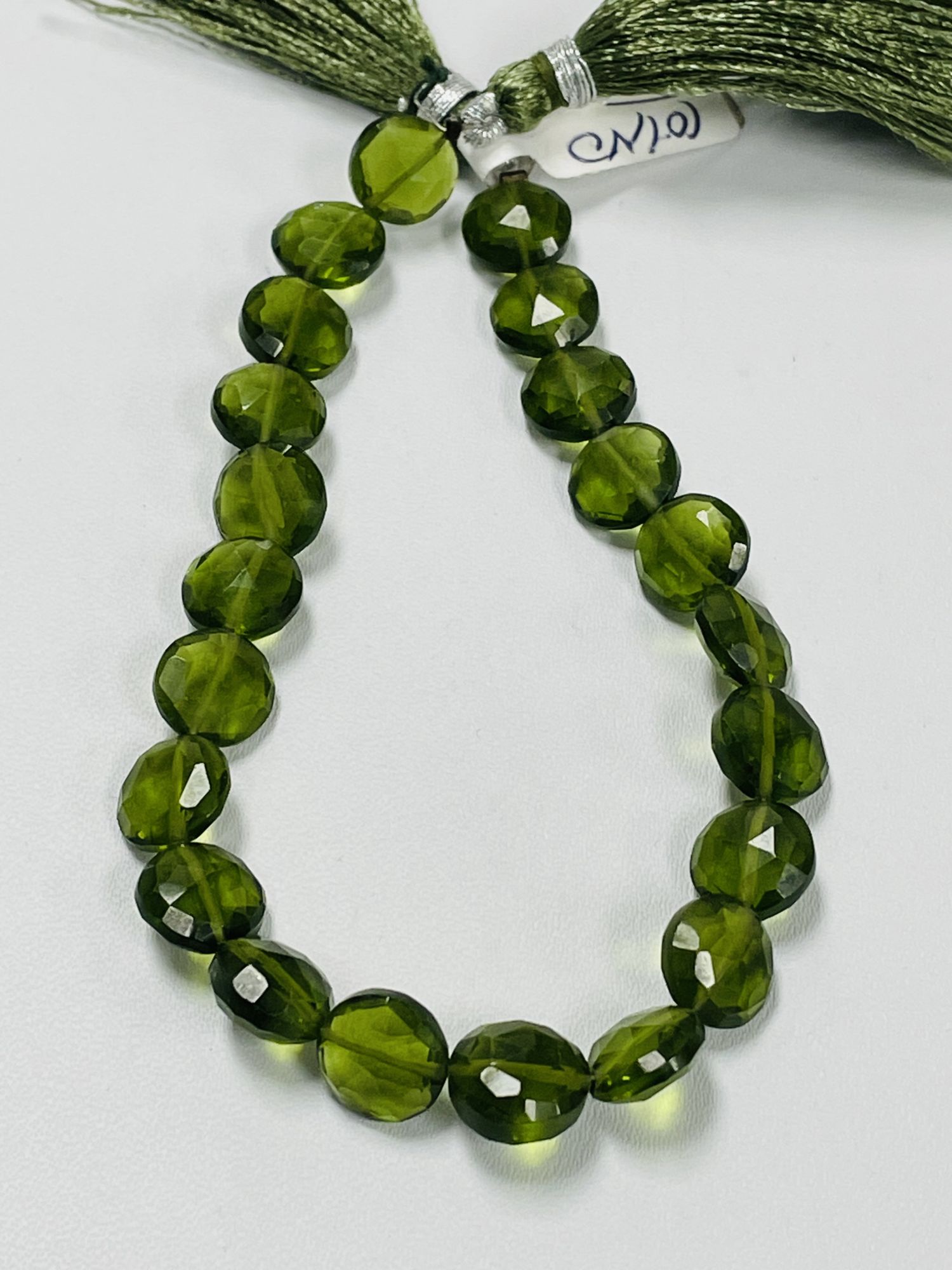 Green Hydro Quartz Coin Faceted