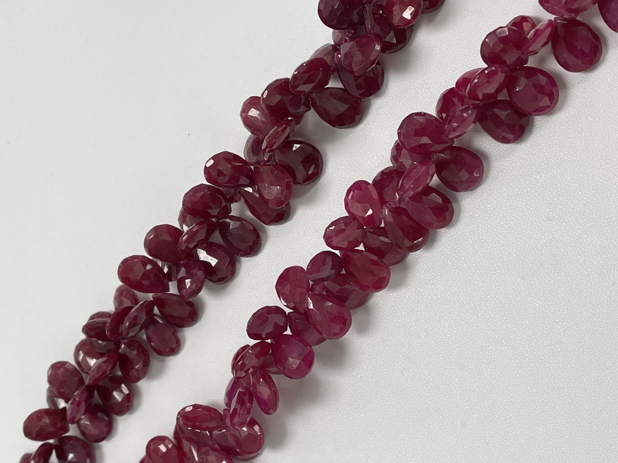 Dyed Ruby Pear Faceted