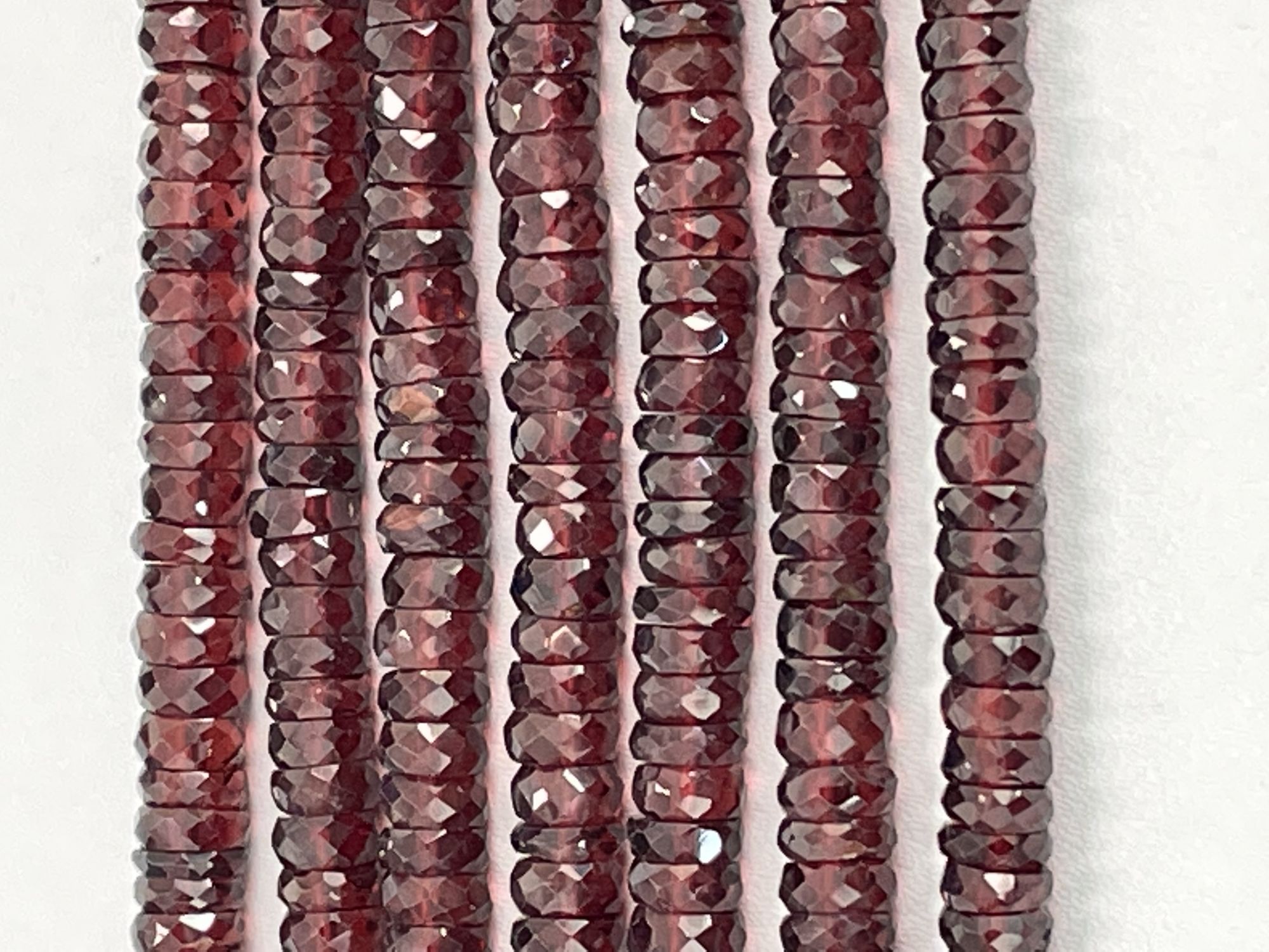 Red Garnet Rondelle Faceted