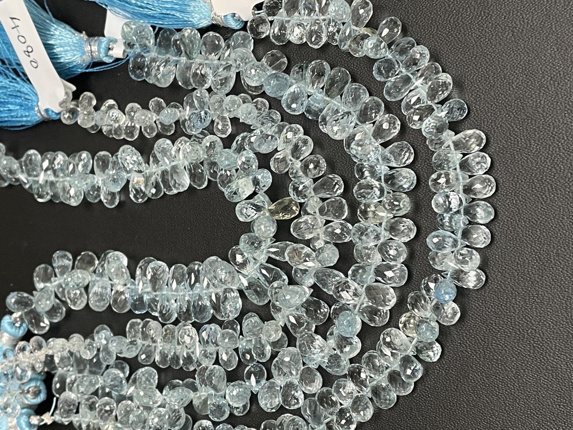 Aquamarine Drop Faceted