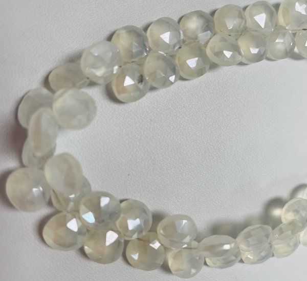 Pearl Chalcedony Heart Faceted