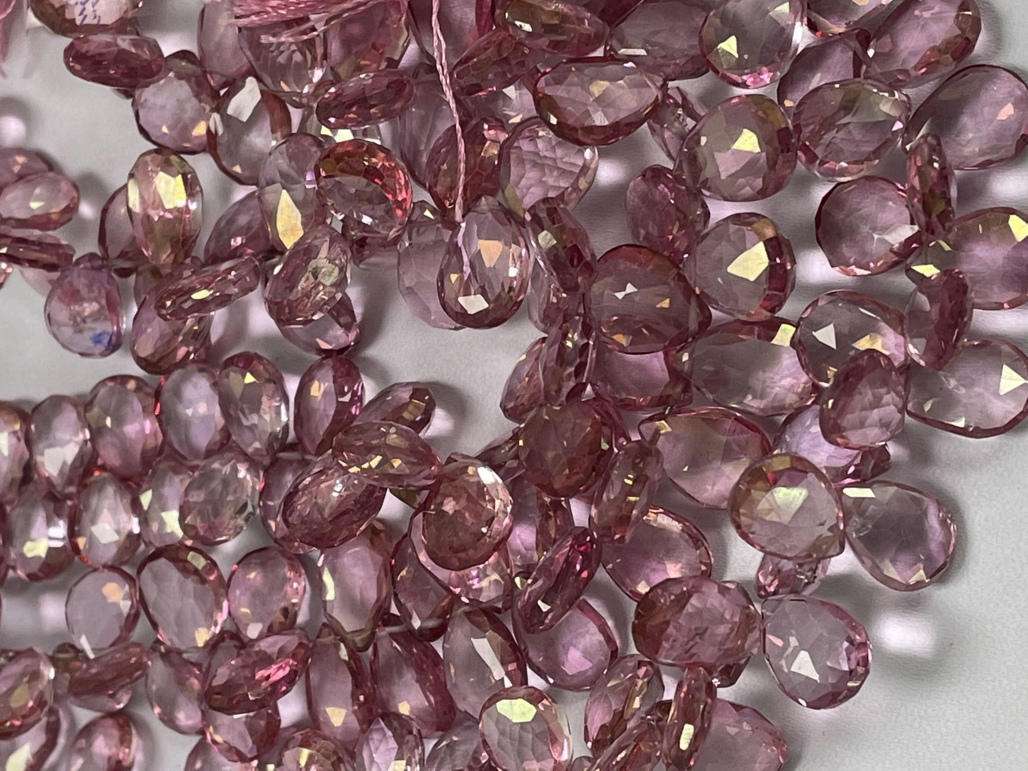 Pink Mystic Quartz Pear Faceted