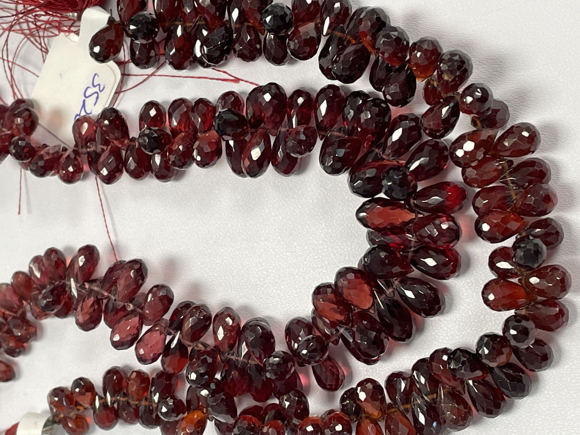 Red Garnet Drop Faceted