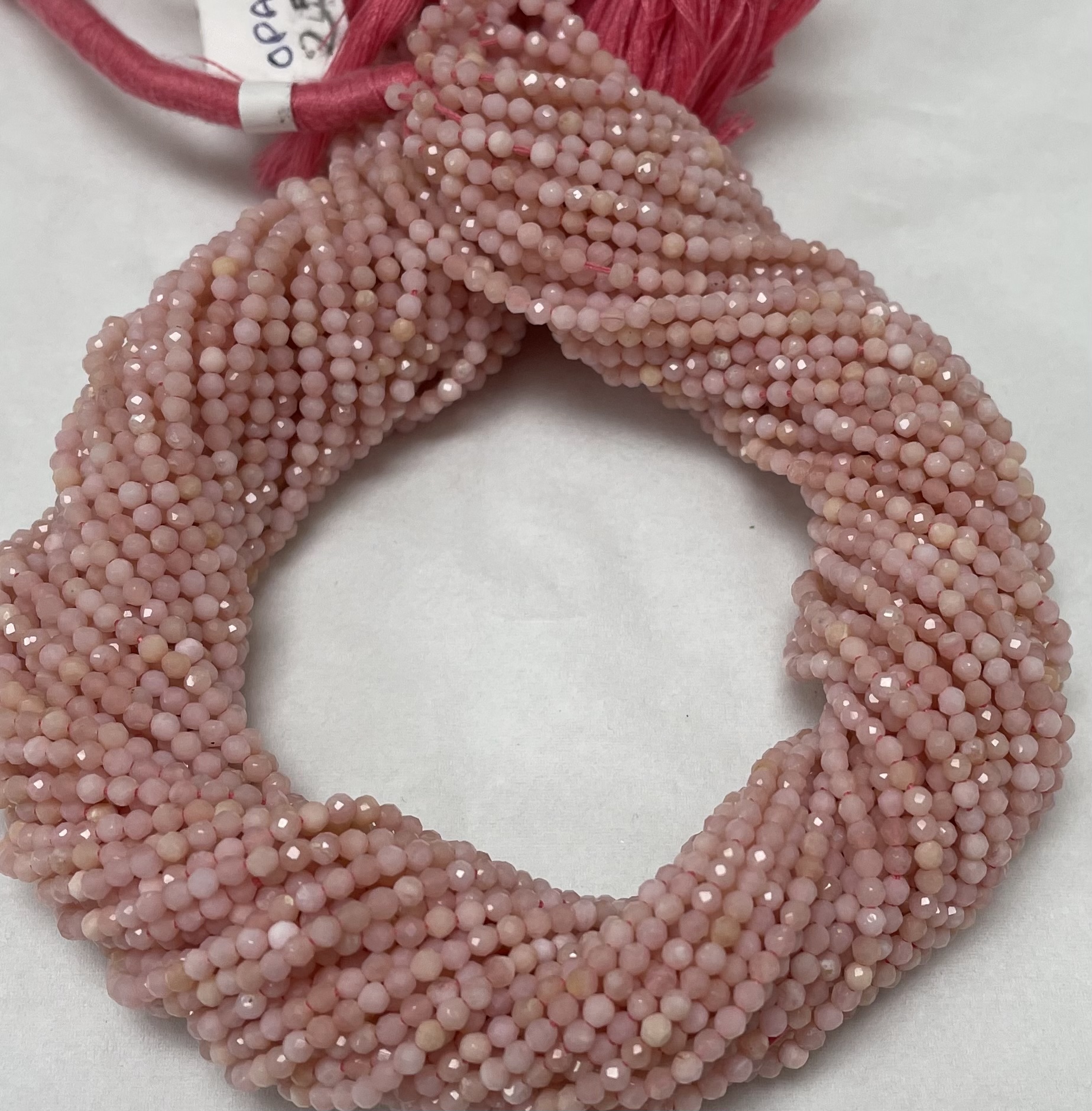 Light Pink Opal Rondelles Faceted