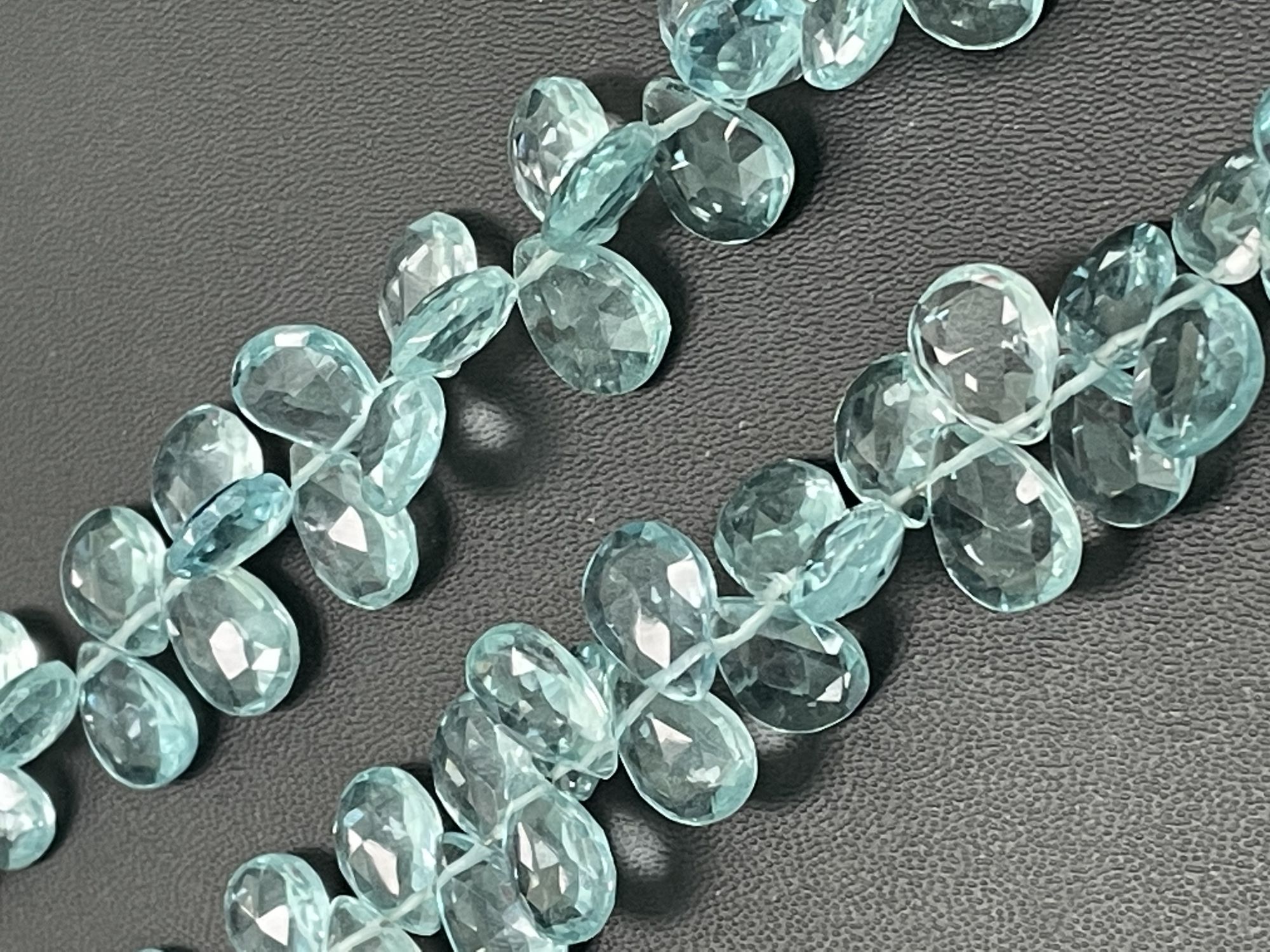 Aquamarine Hydro Quartz Pear Faceted