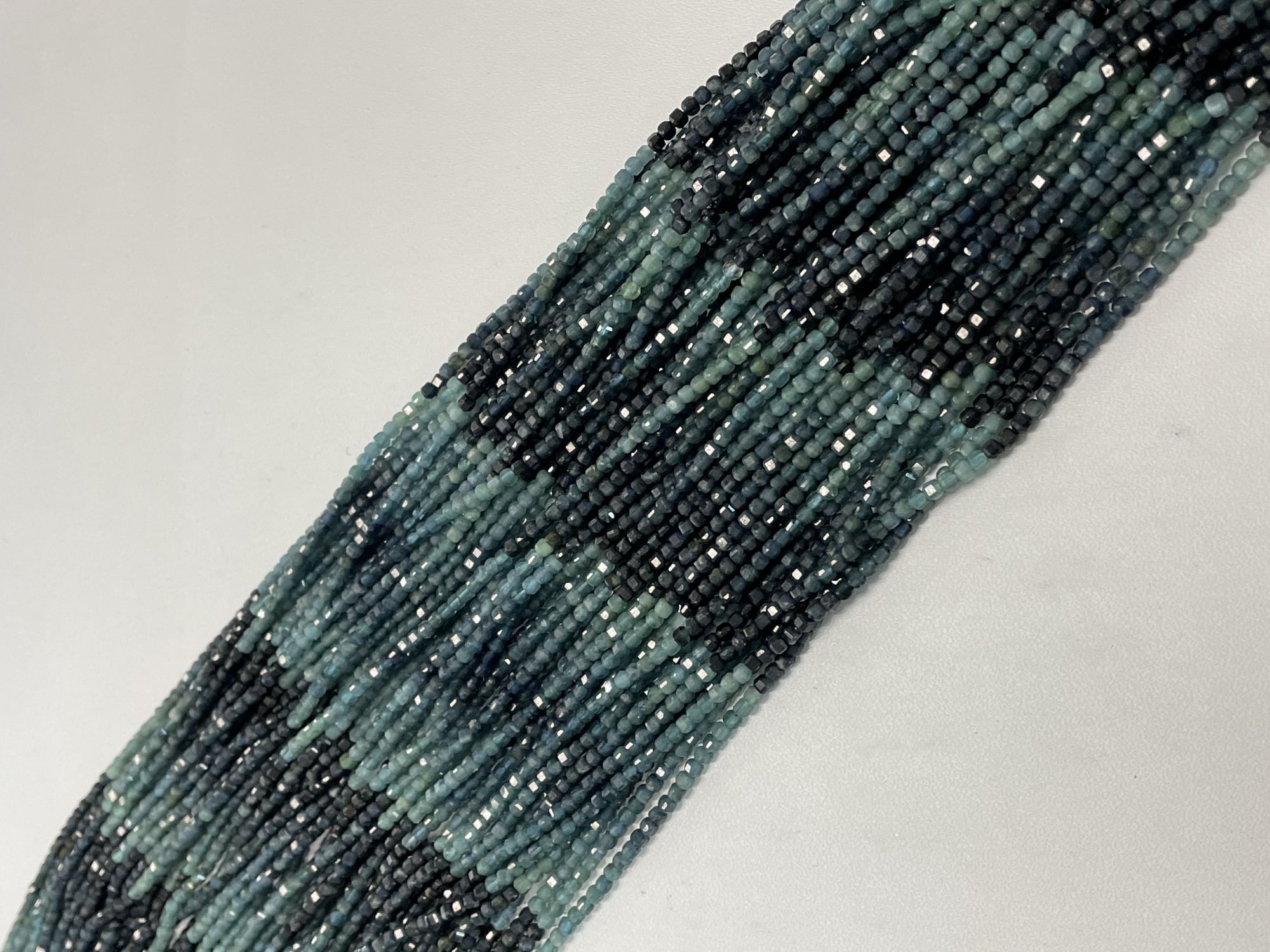 Shaded Blue Tourmaline Cube Faceted