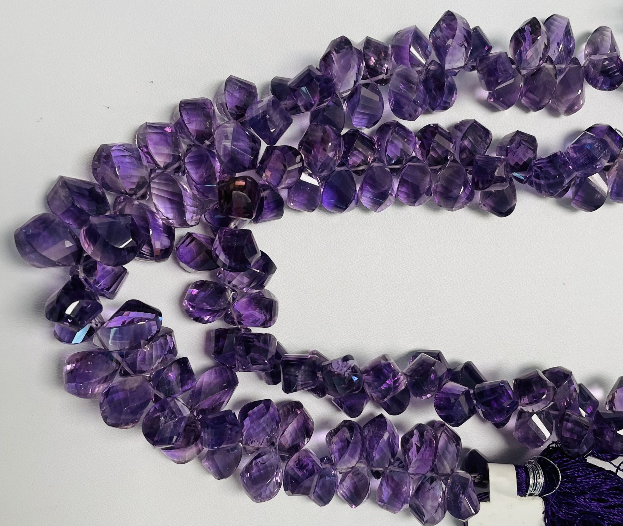 Purple Amethyst Twisted Drop Faceted