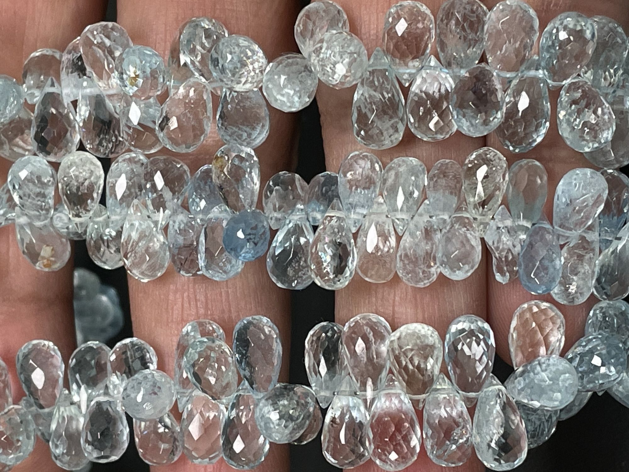 Aquamarine Drop Faceted