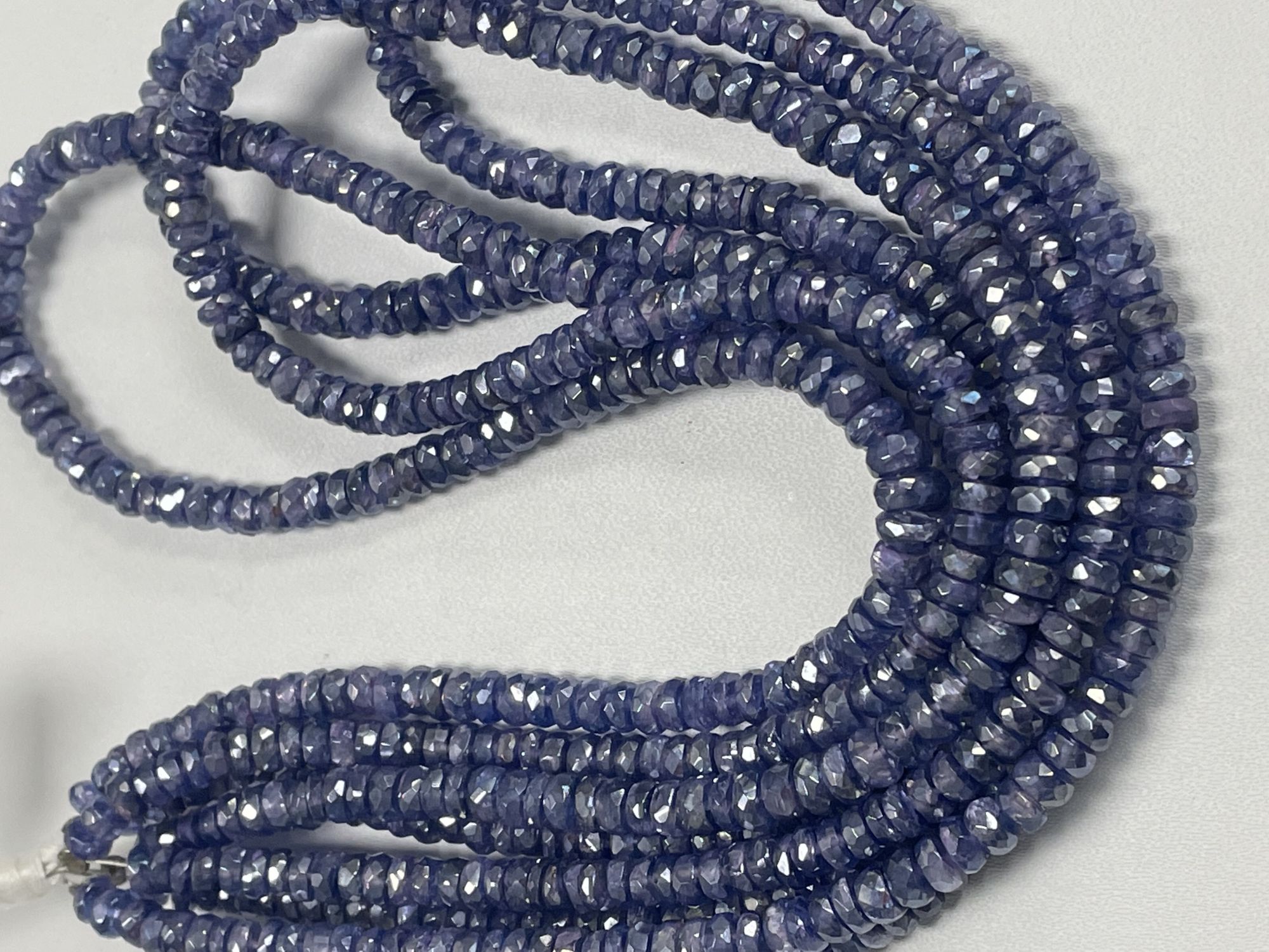 Kyanite Rondelle Faceted Coated