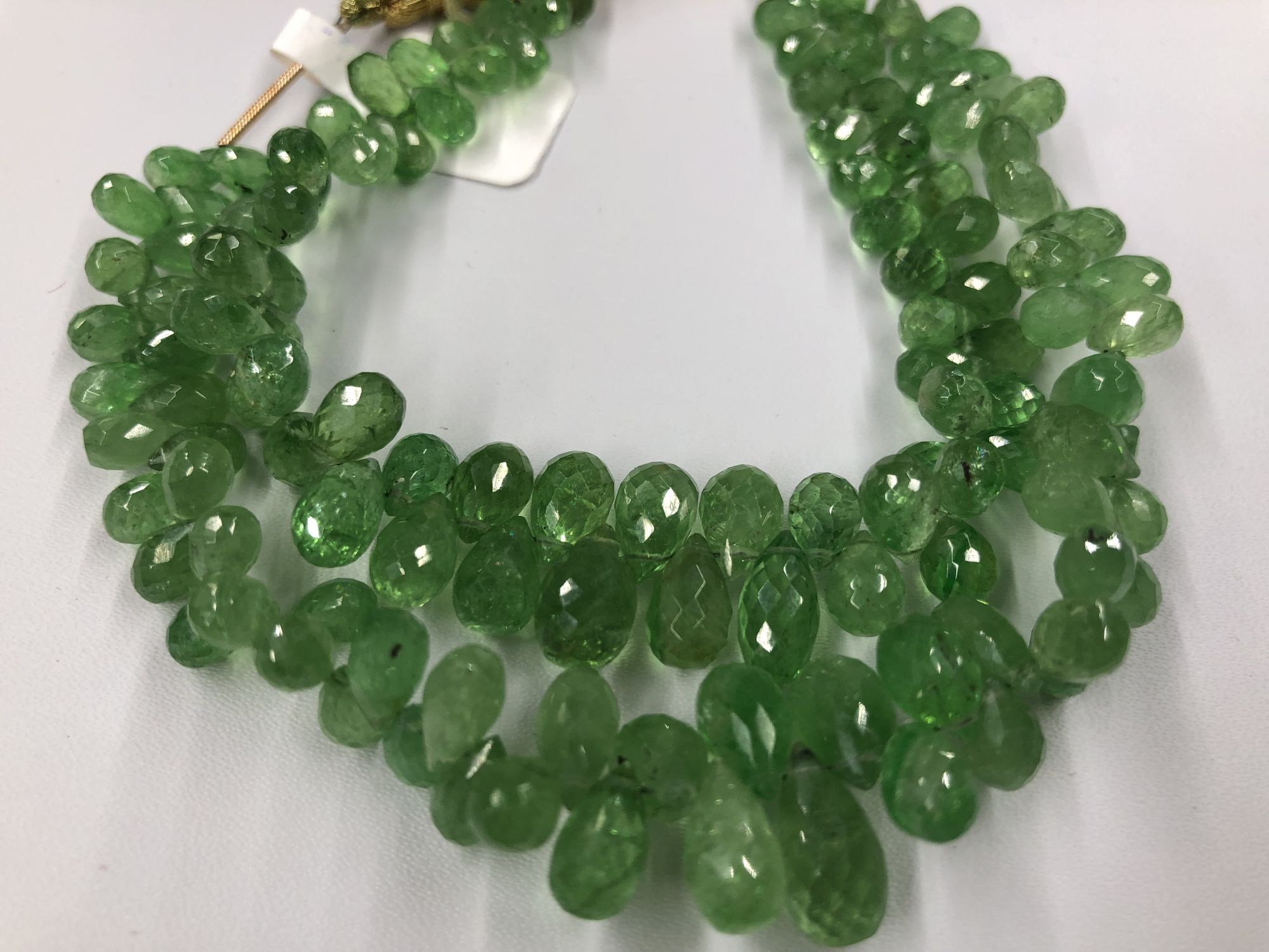 Natural Tsavorite Drops Faceted Graduated