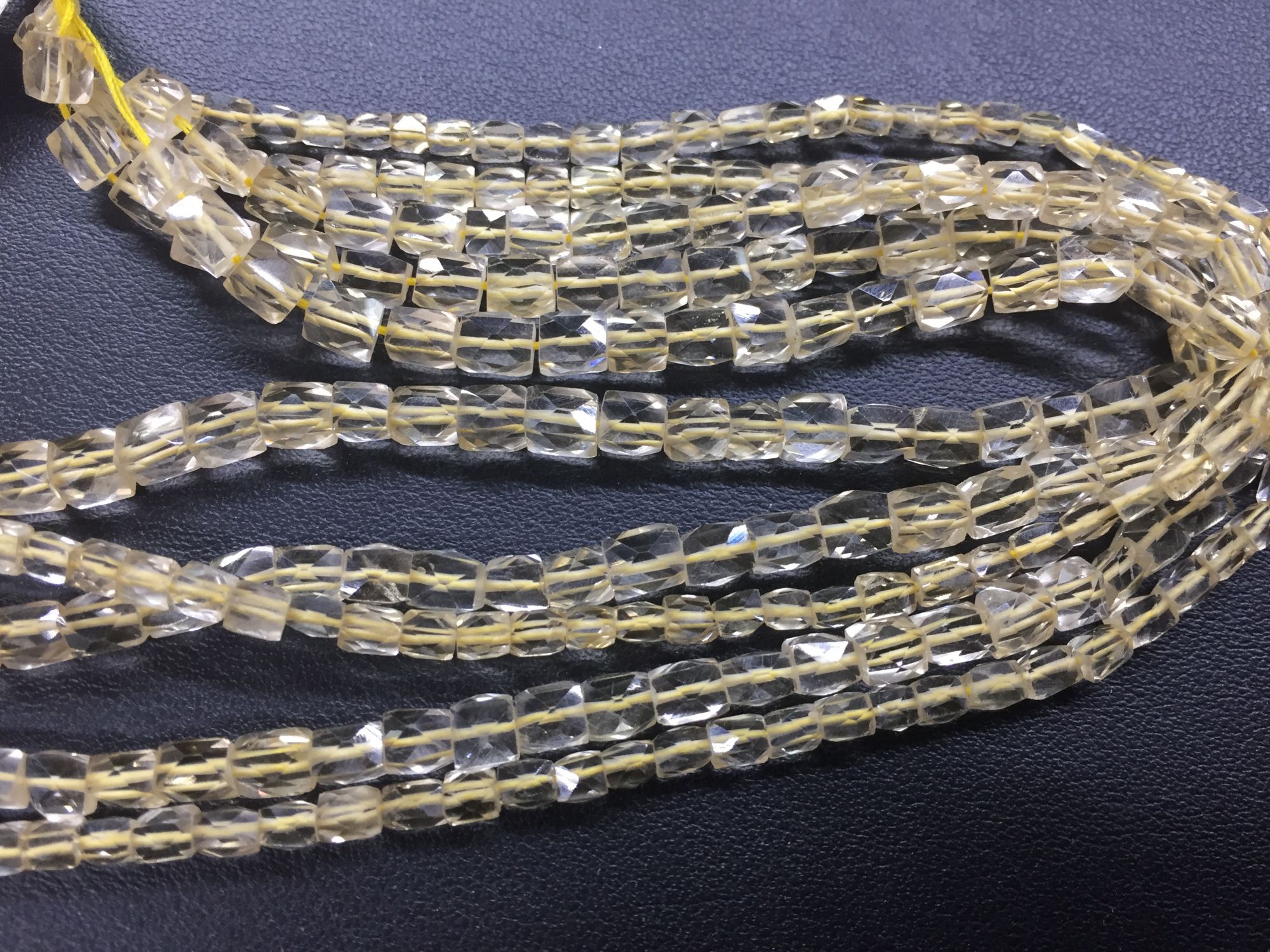 Citrine Cubes Faceted