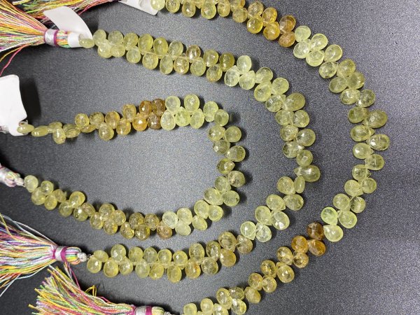 Green Grossular Garnet Pear Faceted