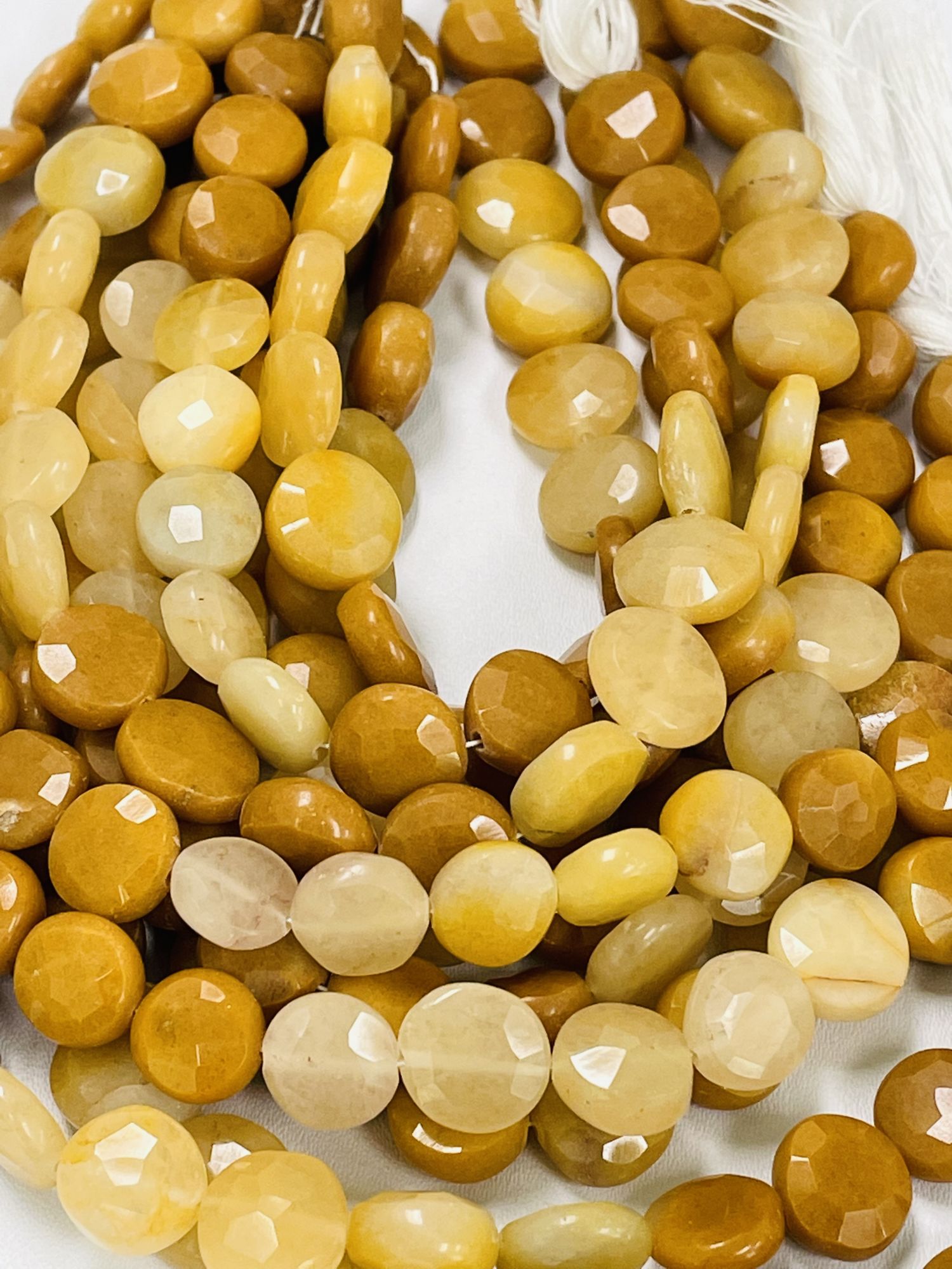 Yellow Jasper Coin Faceted