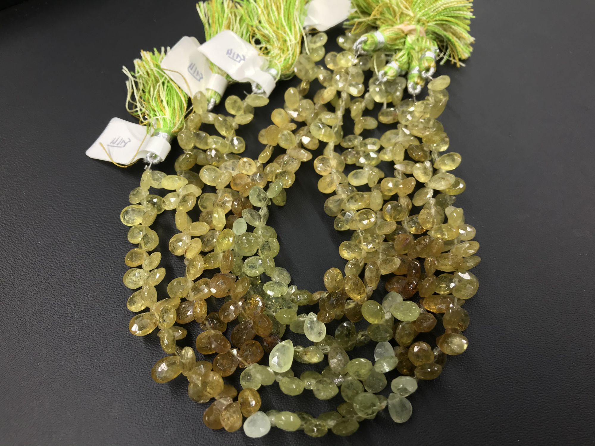 Green Grossular Garnet Pear Faceted