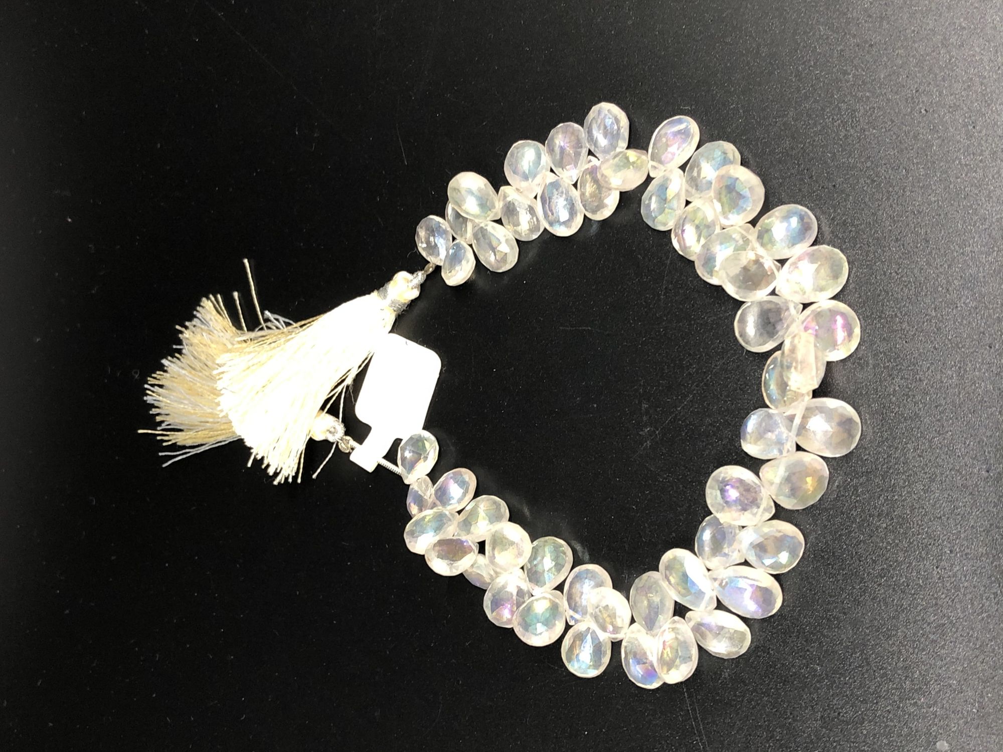 White mystic quartz pear