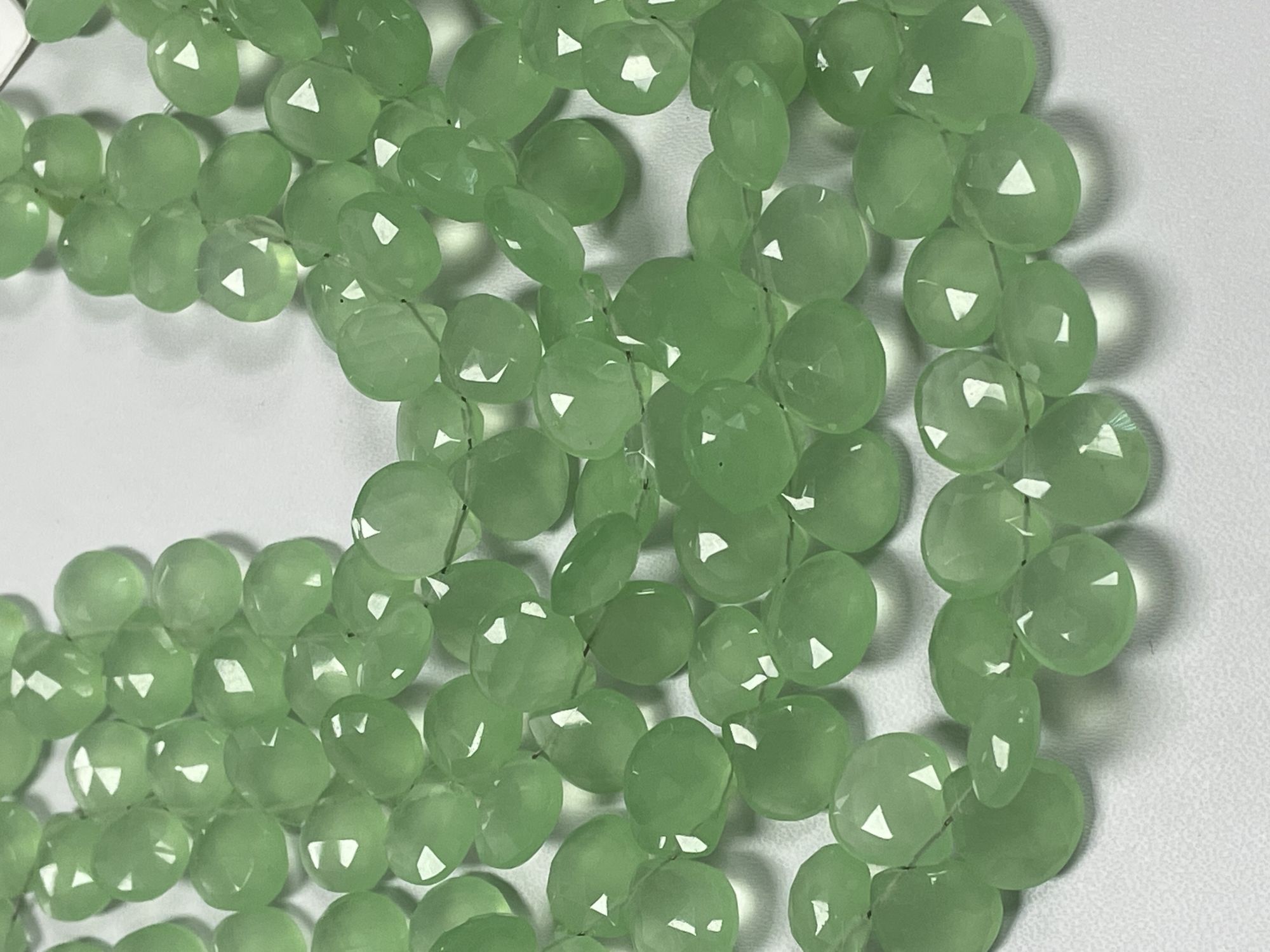 Green Chalcedony Heart Faceted