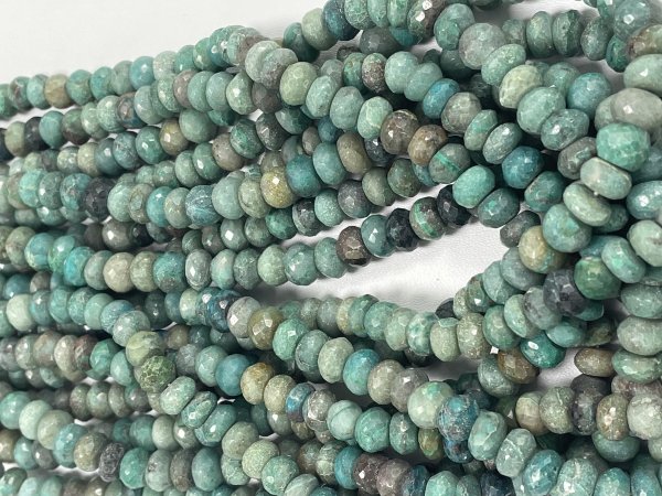 Chrysocolla Rondelle Faceted