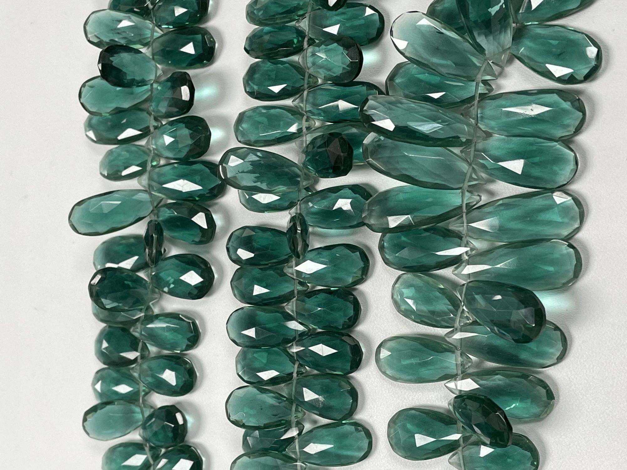 Green Hydro Quartz Long Pear Faceted