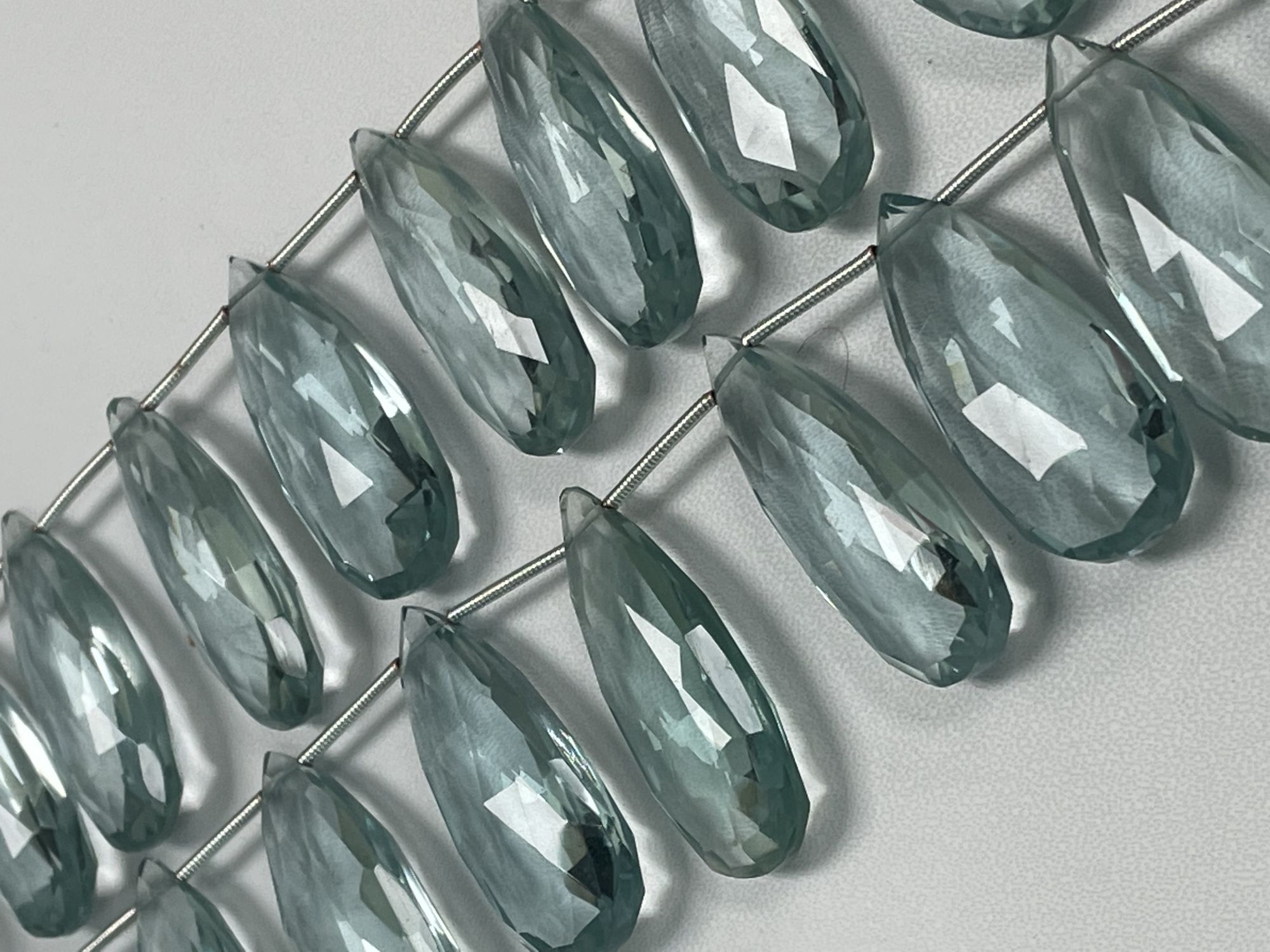 Aquamarine Hydro Quartz Pear Faceted