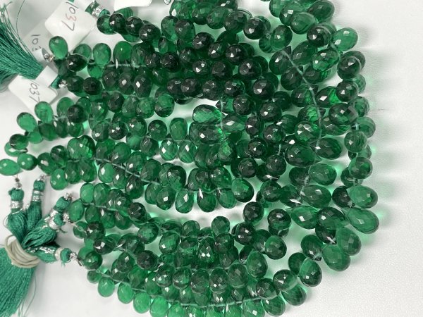 Green Hydro Quartz Drop Faceted