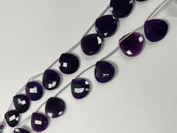 Purple Chalcedony Heart Faceted
