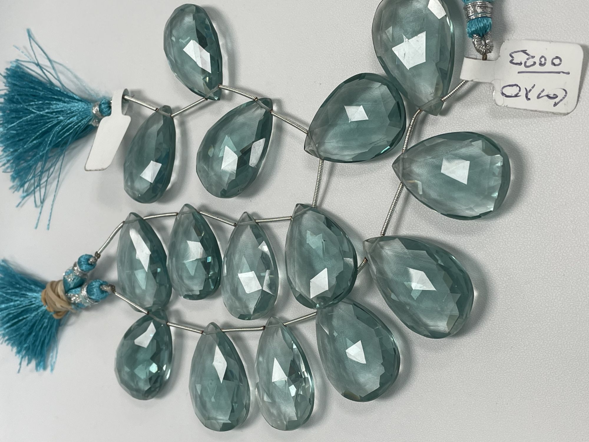 Aquamarine Hydro Quartz Pear Faceted