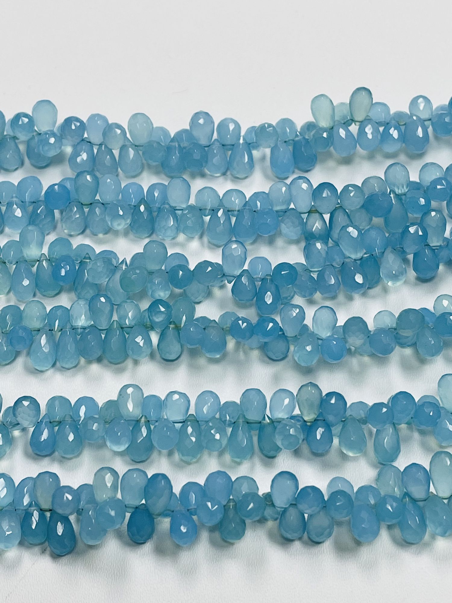 Blue Chalcedony Drop Faceted