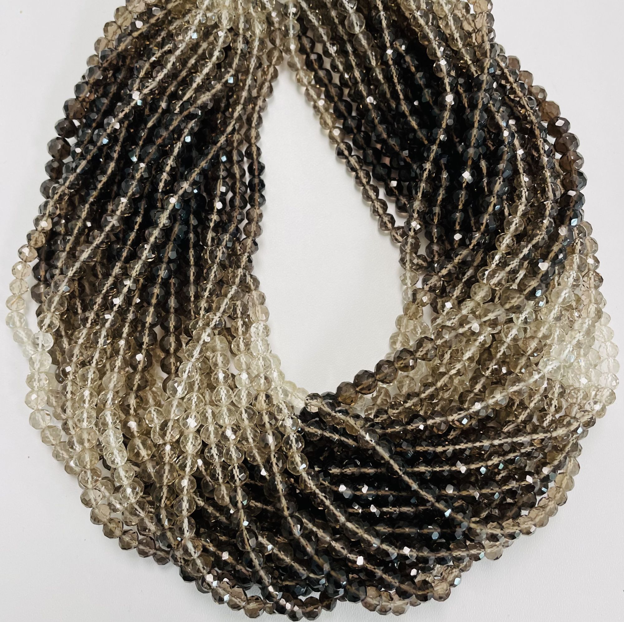 Shaded Smoky Quartz Round Faceted