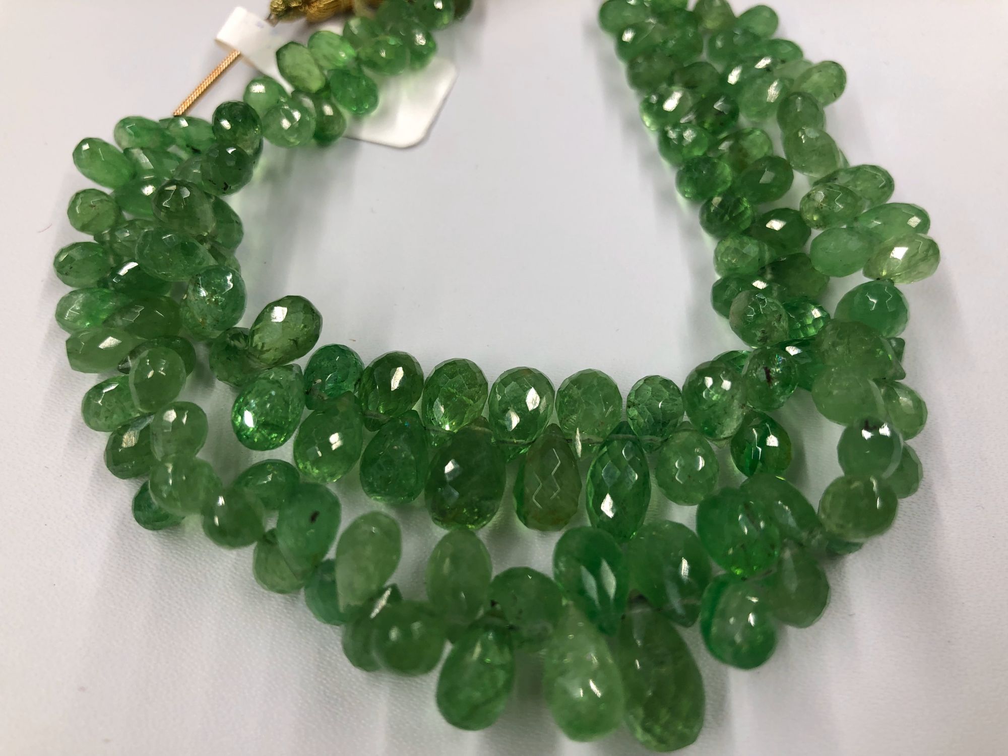 Natural Tsavorite Drops Faceted Graduated
