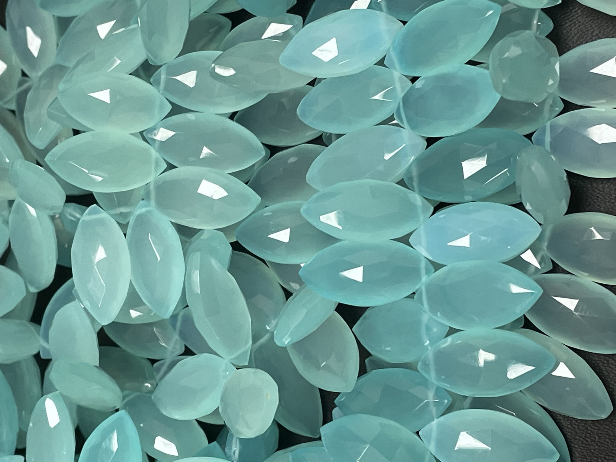 Aqua Chalcedony Marquise Faceted