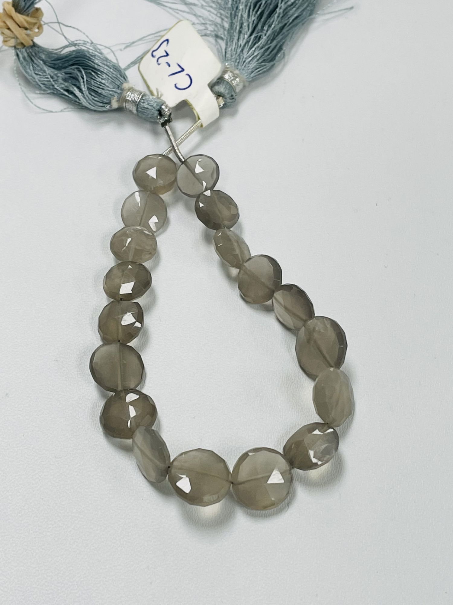 Grey Moonstone Coin Faceted