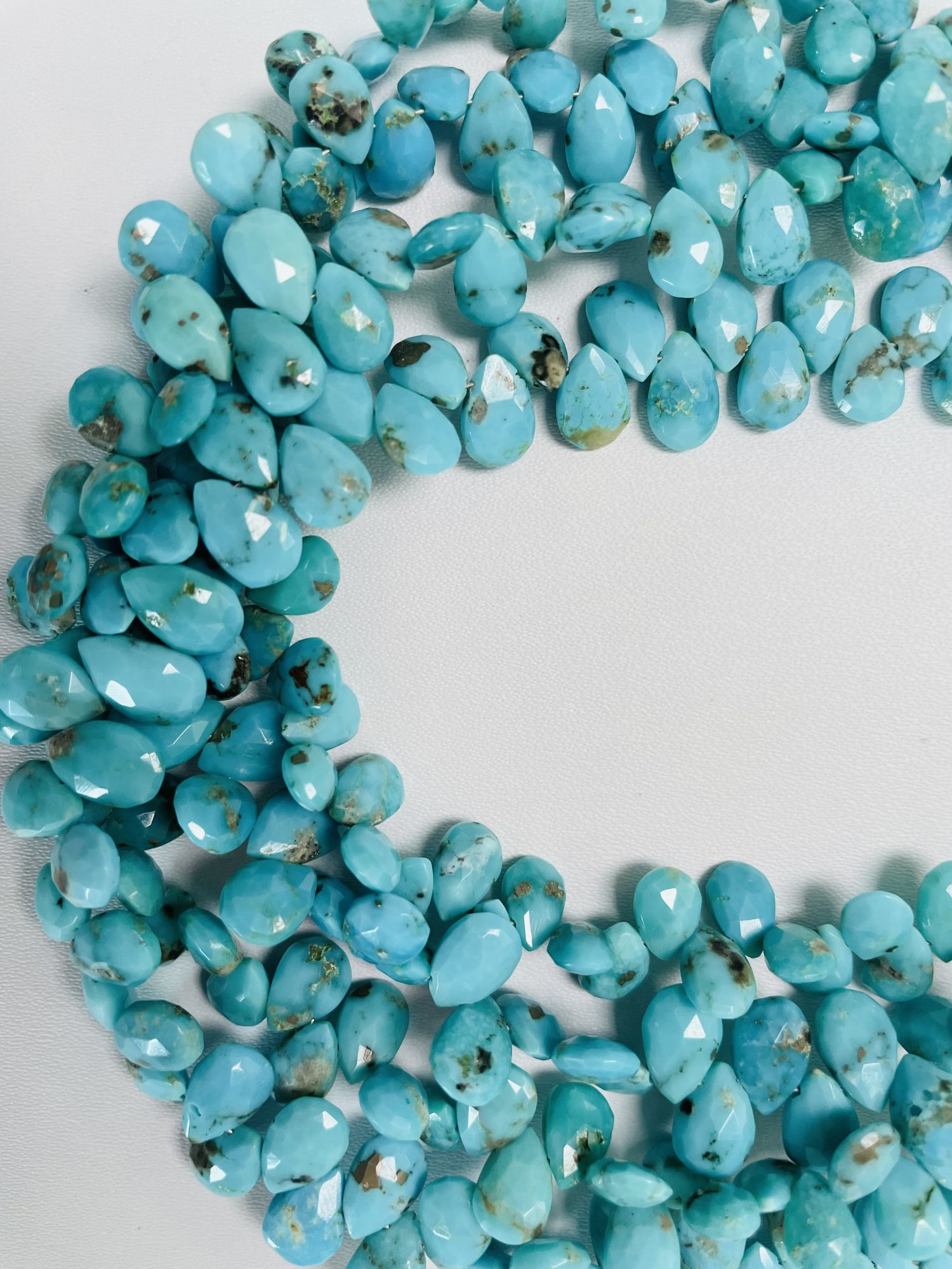 Shaded Natural Turquoise Pear Faceted