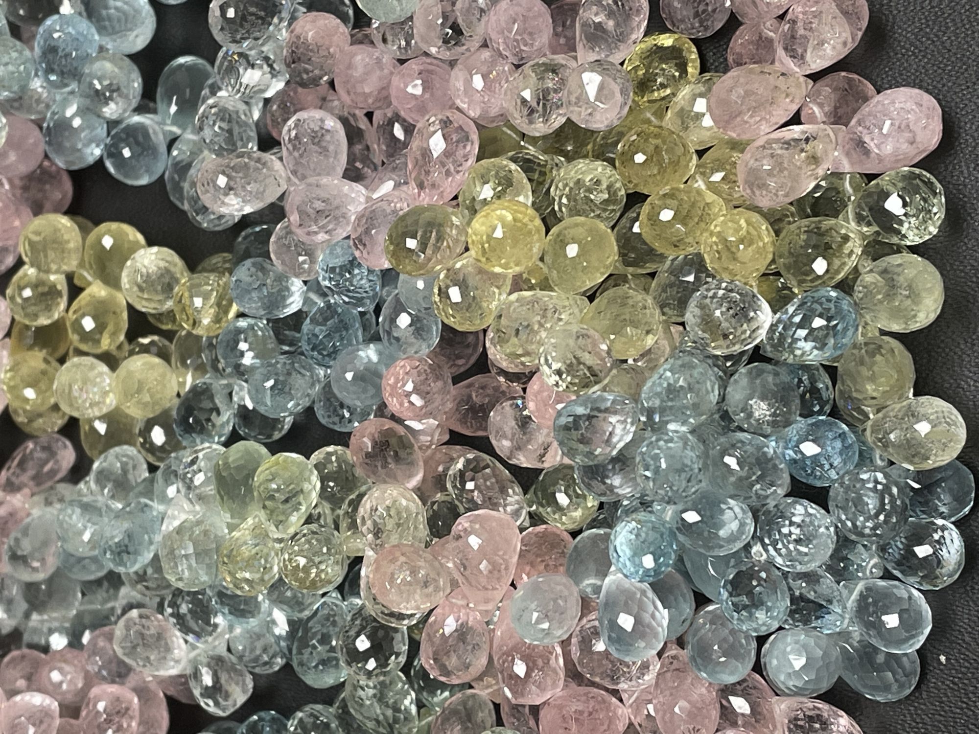 Multi Aquamarine Drop Faceted