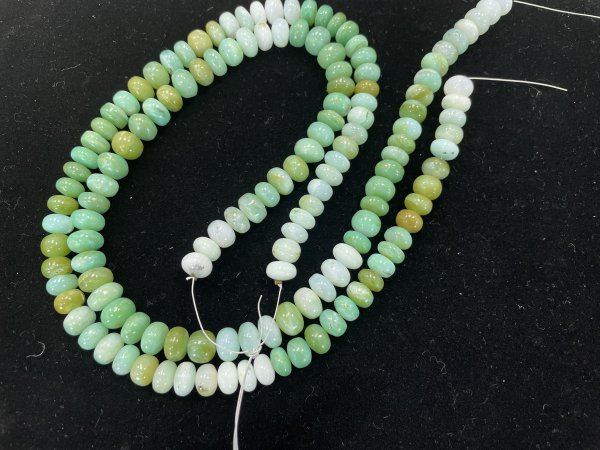 Green Opal Rondelles Smooth