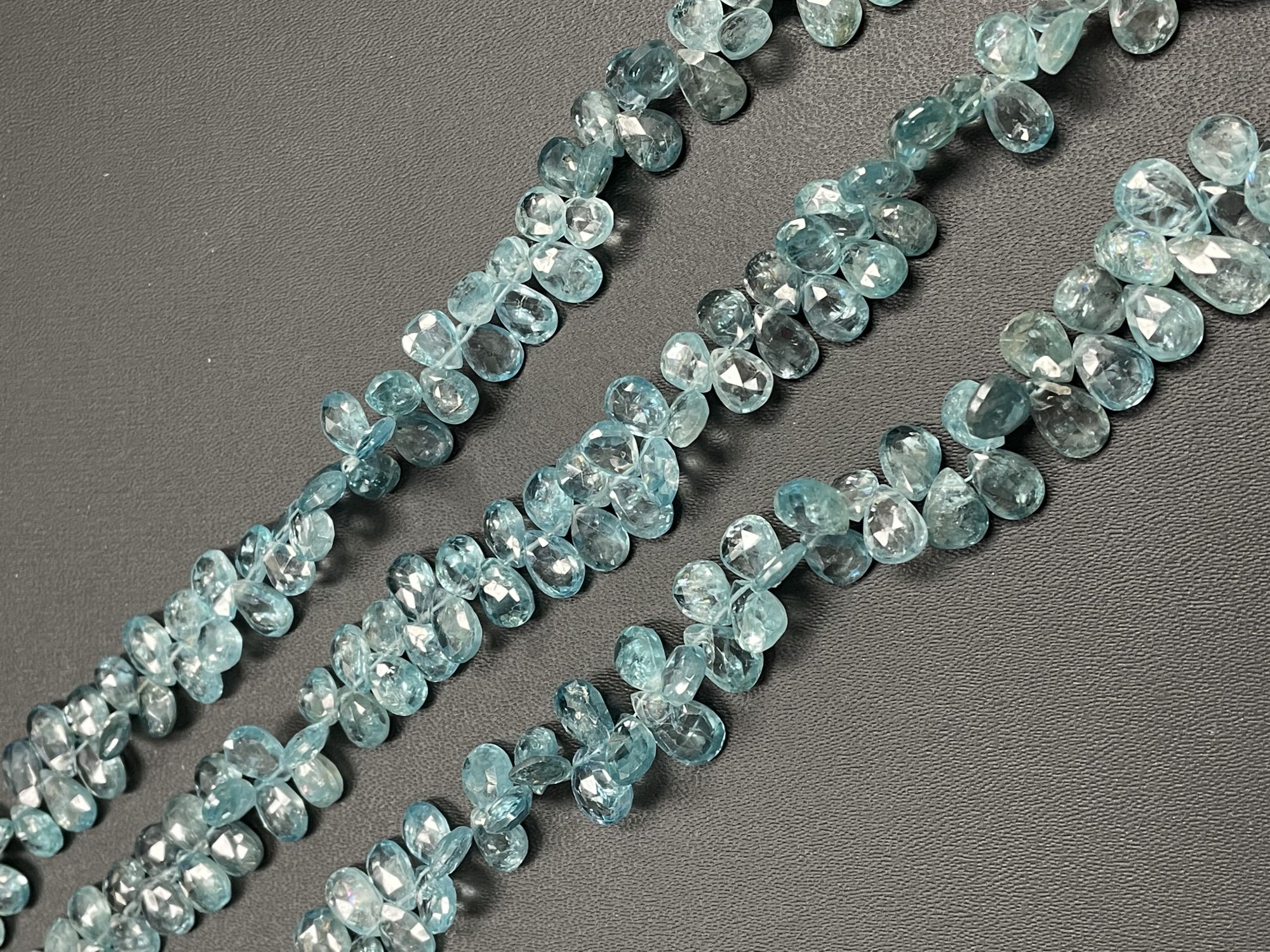 Blue Zircon Pear Faceted