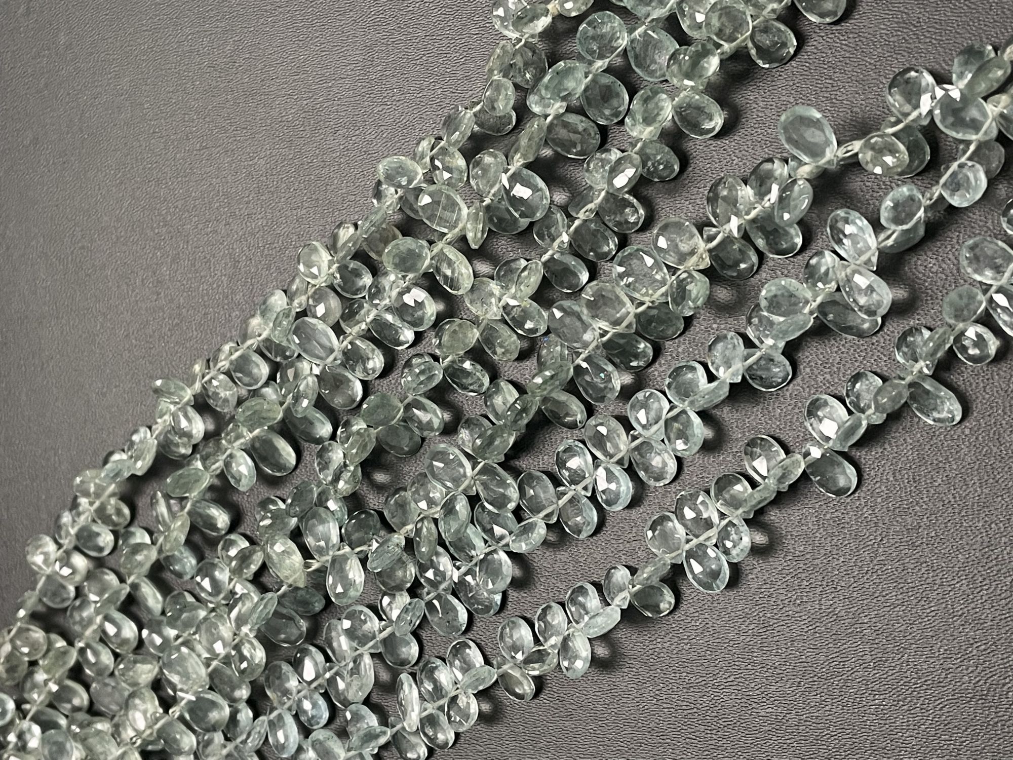 Moss Aquamarine Pear Faceted