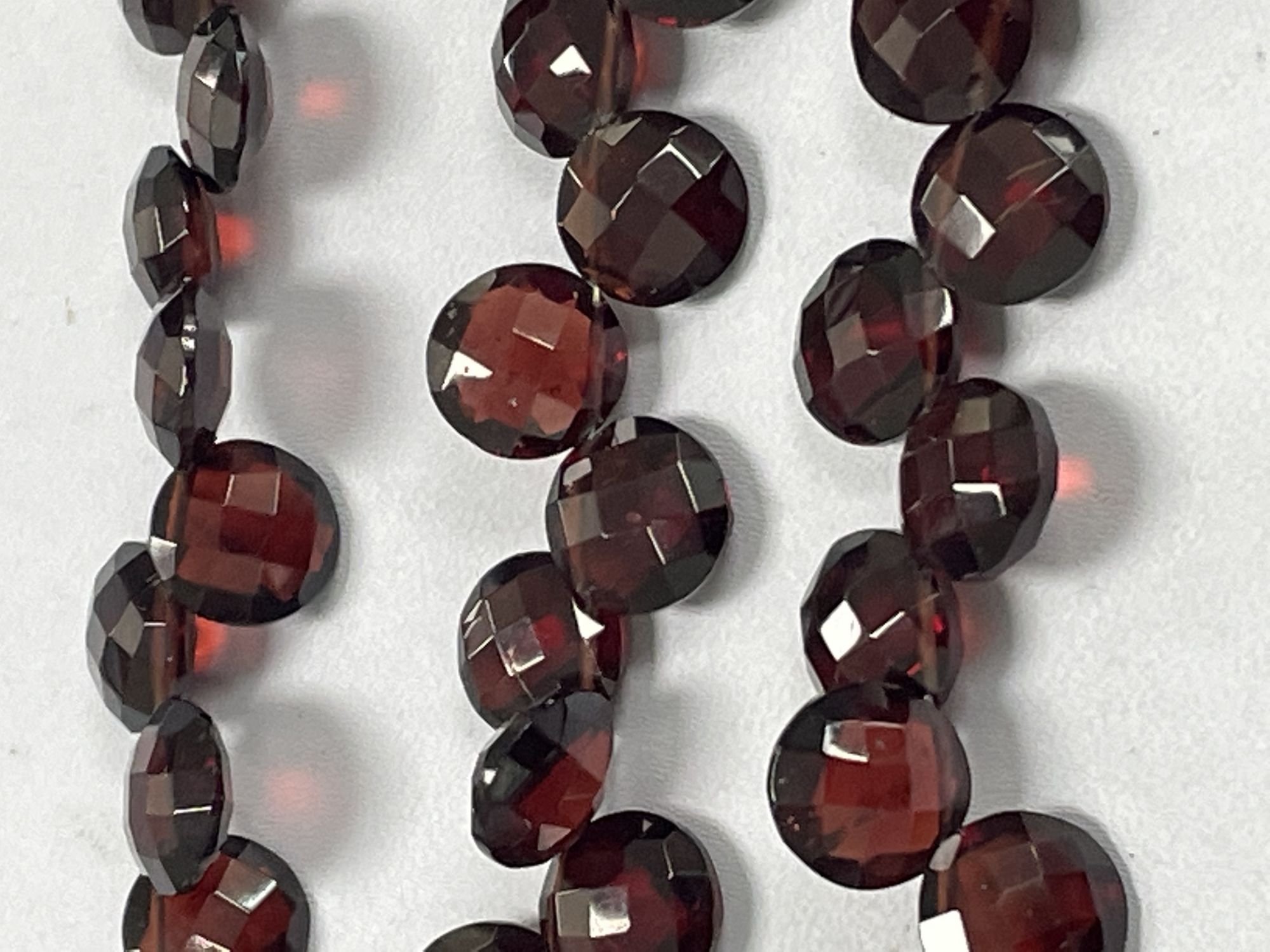 Red Garnet Coin Faceted